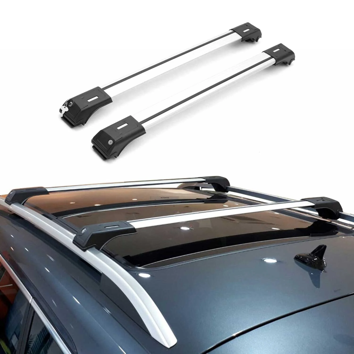 Dachträger Grundtäger für Land Rover Freelander I 1998-2006 75kg Silber Alu 2x