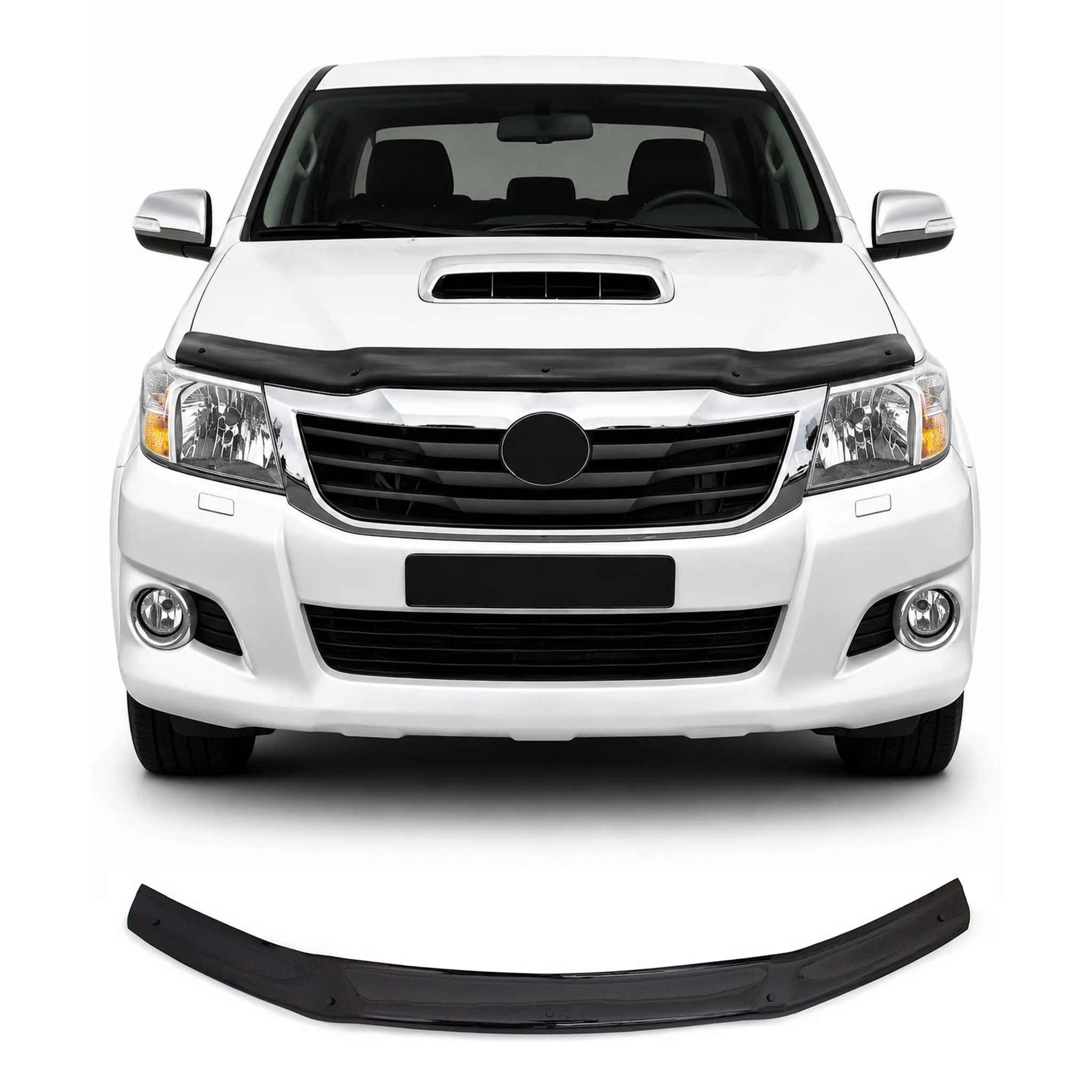 Motorhaube Deflektor Steinschlagschutz für Toyota Hilux VII 2011-2015 FL Schwarz