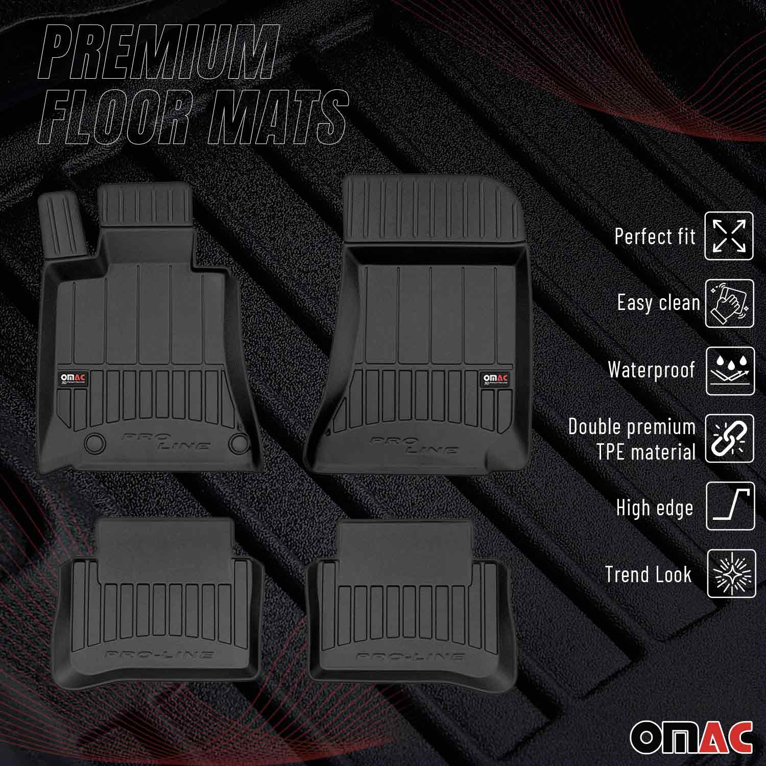 OMAC Gummi Fußmatten für Mercedes CLS C218 X218 2011-2017 Premium TPE Schwarz 4x - Image 2