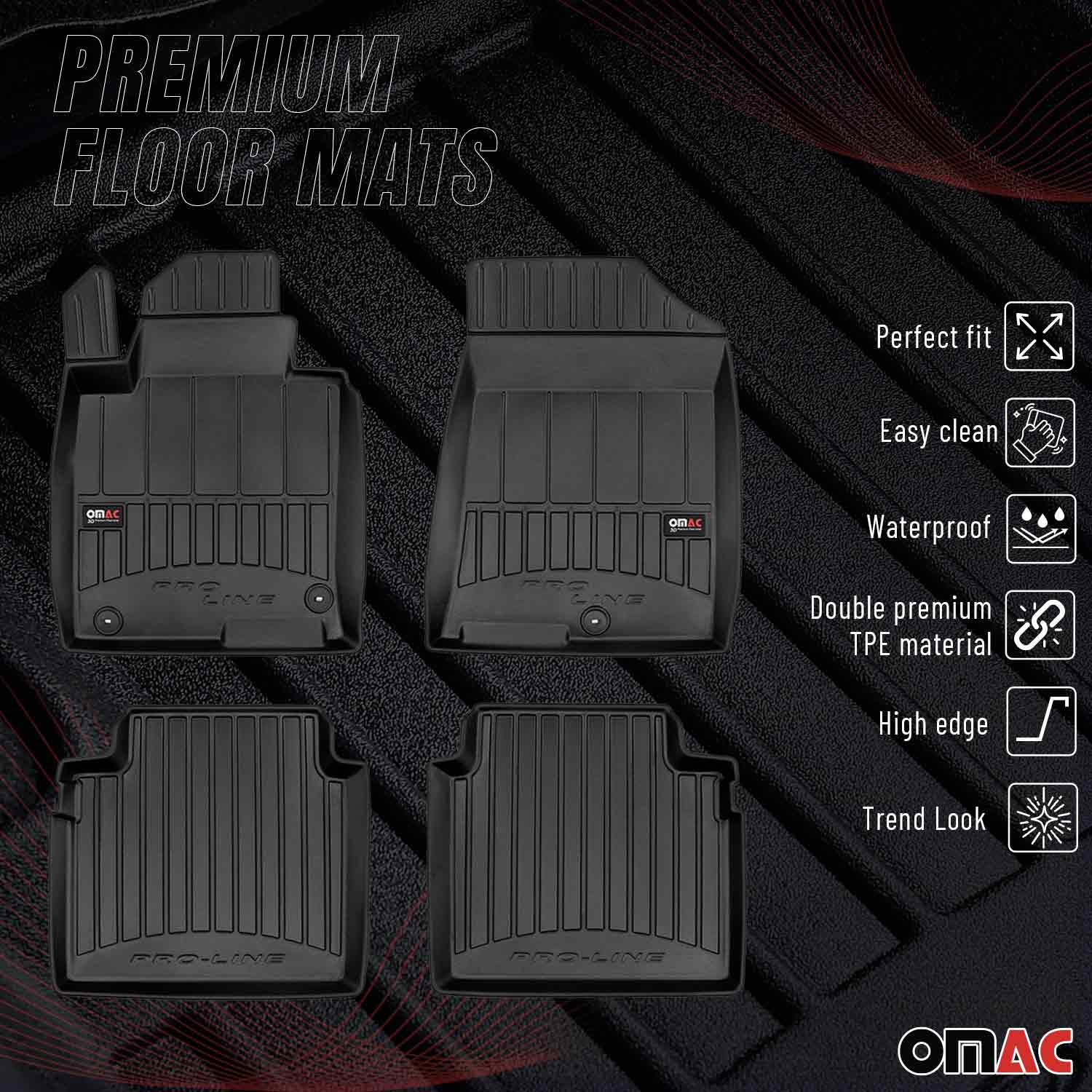 OMAC Gummi Fußmatten für Kia Optima 2015-2019 Premium TPE Automatten Schwarz 4x - Image 2