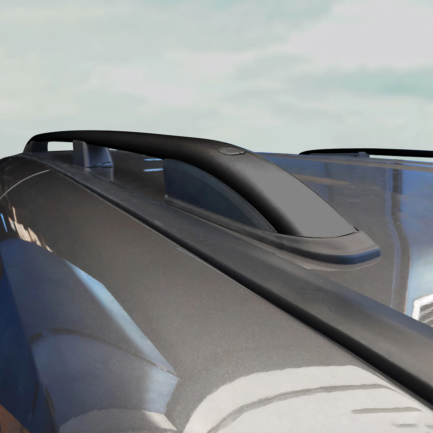 Dachreling Dachträger für Peugeot 3008 2016-2019 Schwarz Aluminium 2 tlg - Image 4