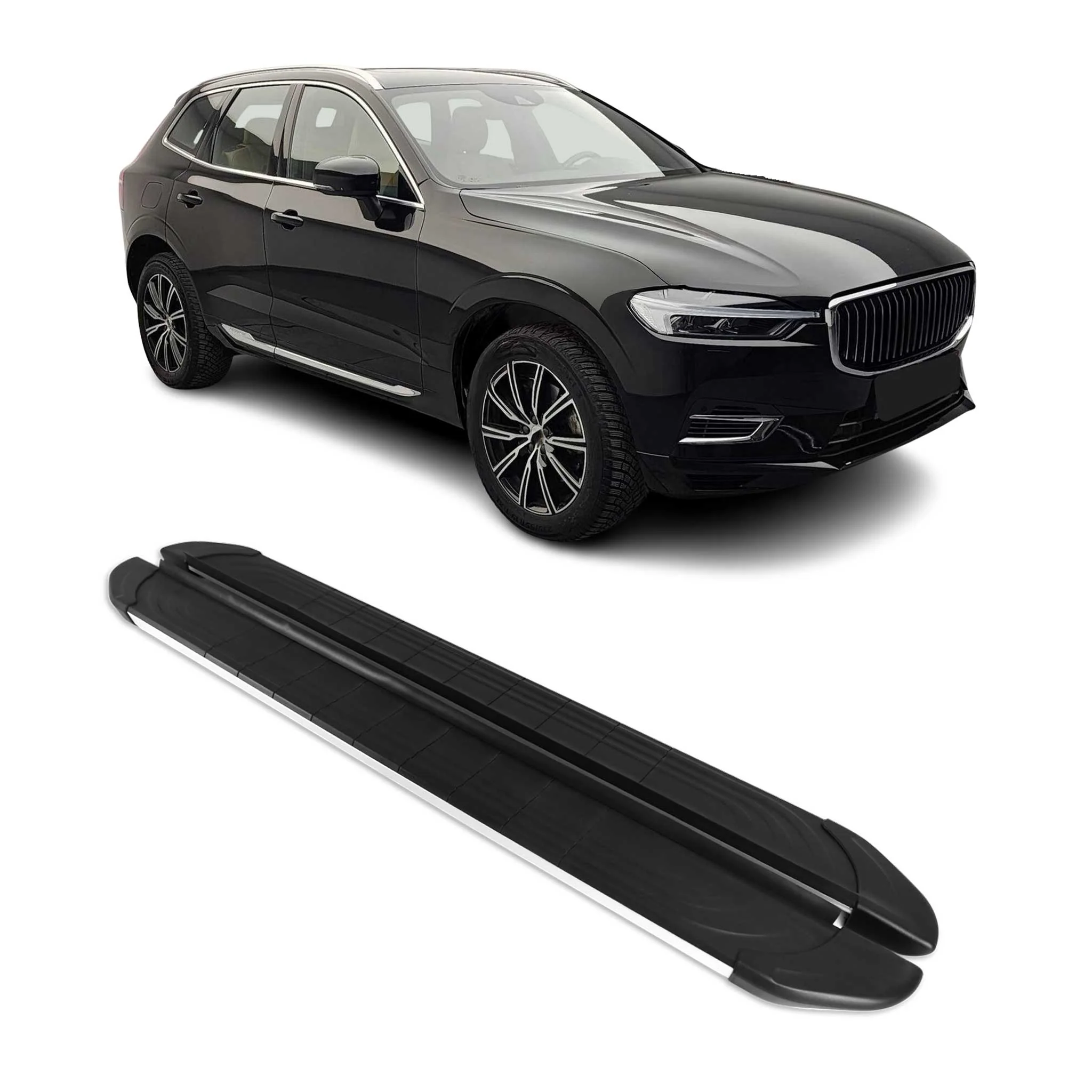 Trittbretter Seitenschweller für Volvo XC60 2018-2026 Aluminium Schwarz Silber