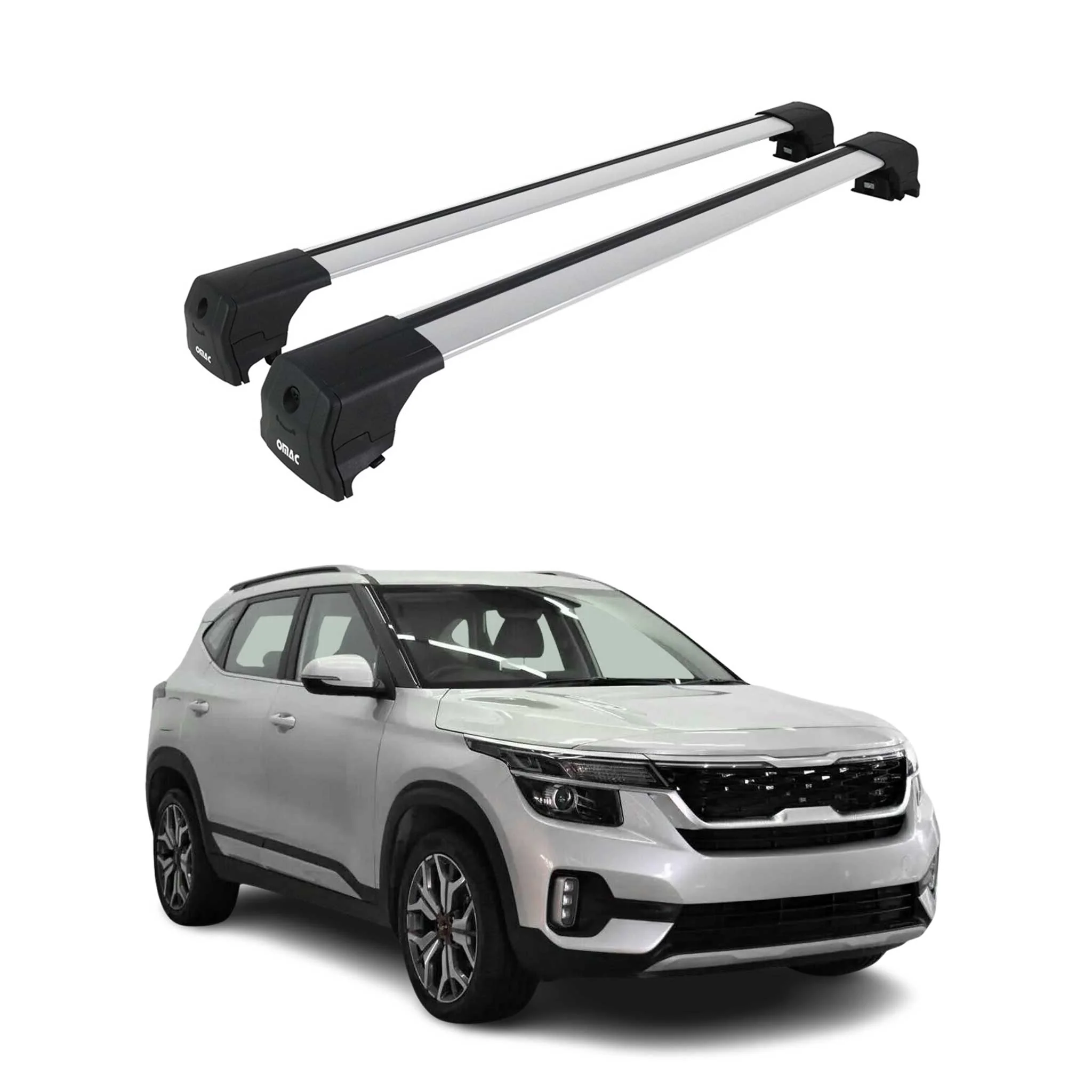 Dachträger Gepäkträger für KIA Seltos 2019-2026 Silber Alu 2 tlg