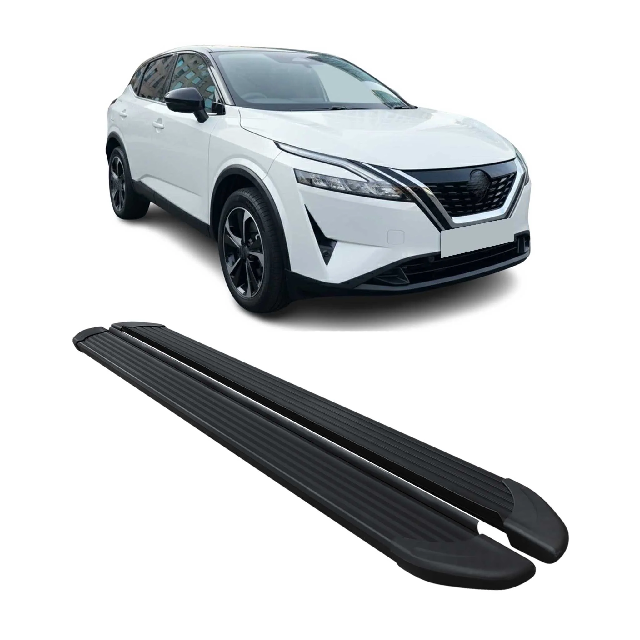 Seitenschweller Trittbretter Schweller für Nissan Qashqai 2021-2026 Alu Schwarz