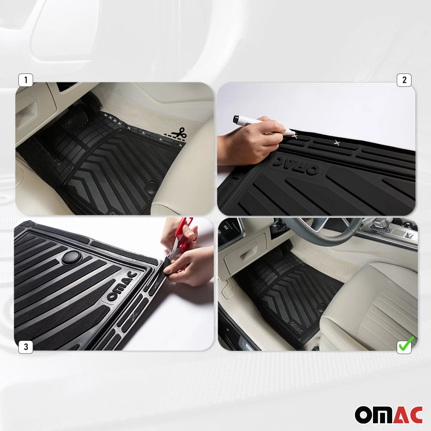 Fußmatten 3D Gummimatte für Fiat 600 / 600E 2023-2026 Universal Matte 4tlg - Image 4