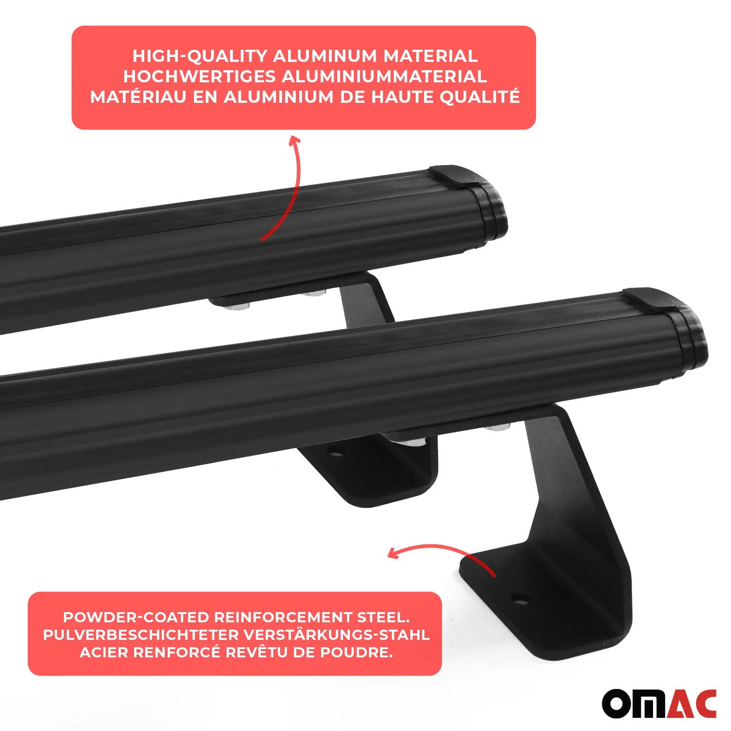 2x Dachträger + Leiterhalter Set für VW T7 Multivan 2021-2026 Schwarz - Image 6