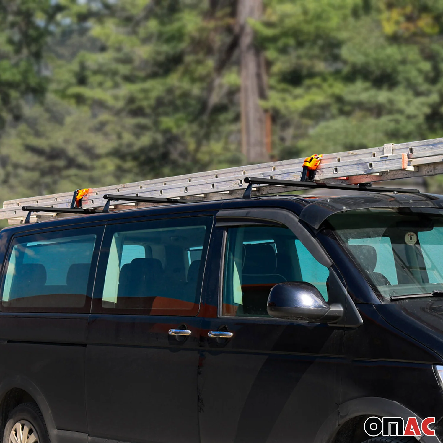 3x Dachträger + Leiterhalter Set für Fiat Doblo 2010-2021 Lastanschläge Schwarz - Image 9