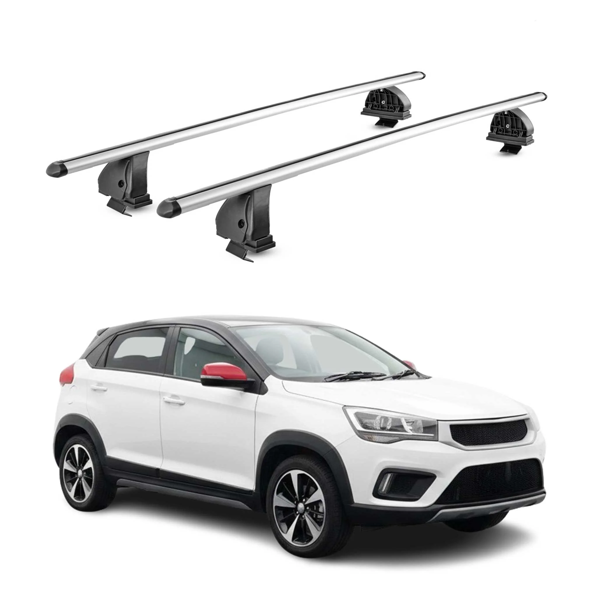Alu Dachträger für DR 3 2018-2026 TÜV Abschließbar T-Nut 75 kg 2tlg Silber
