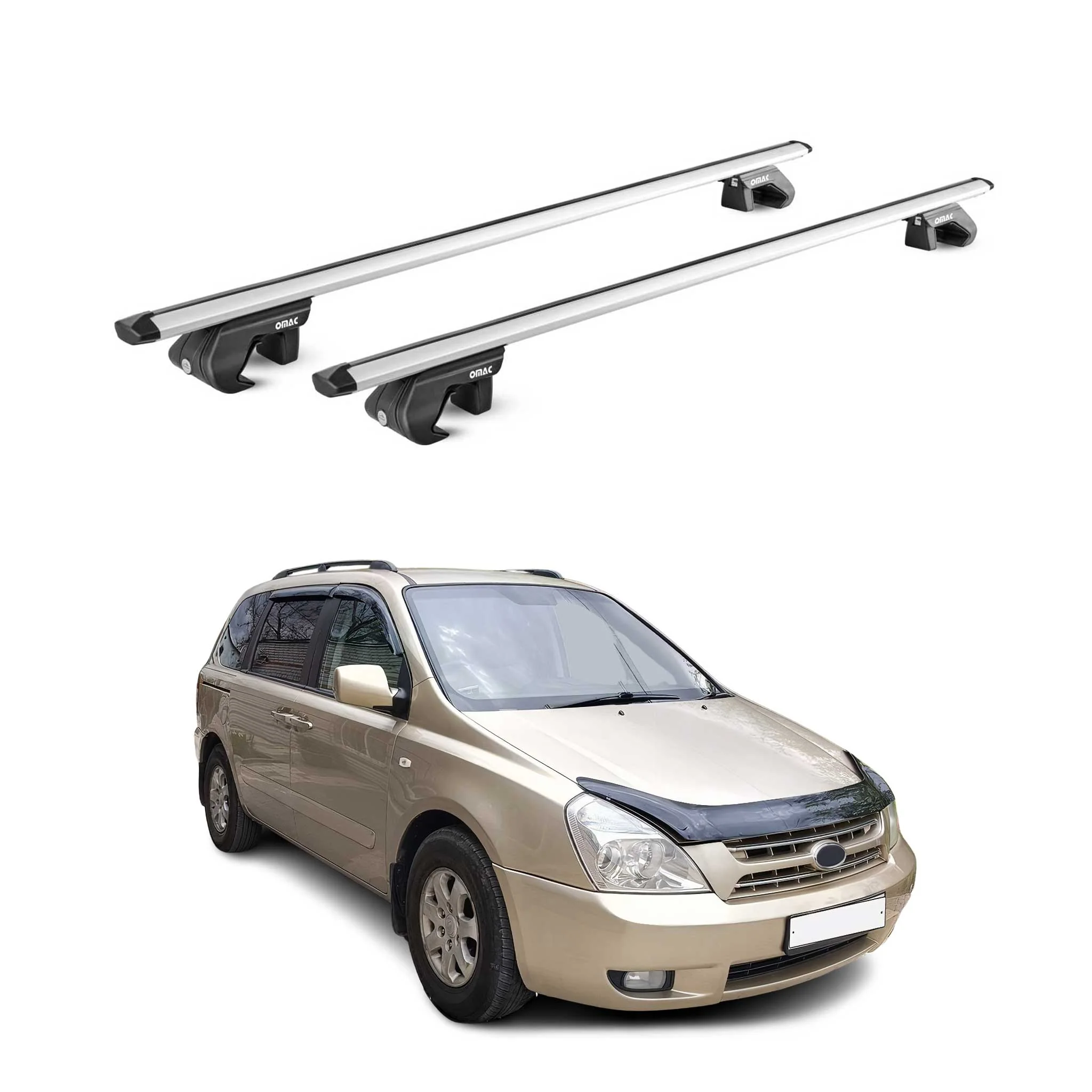 Dachträger Grundtäger für Kia Grand Carnival VQ 2006-2012 90kg Alu Silber 2x ABE