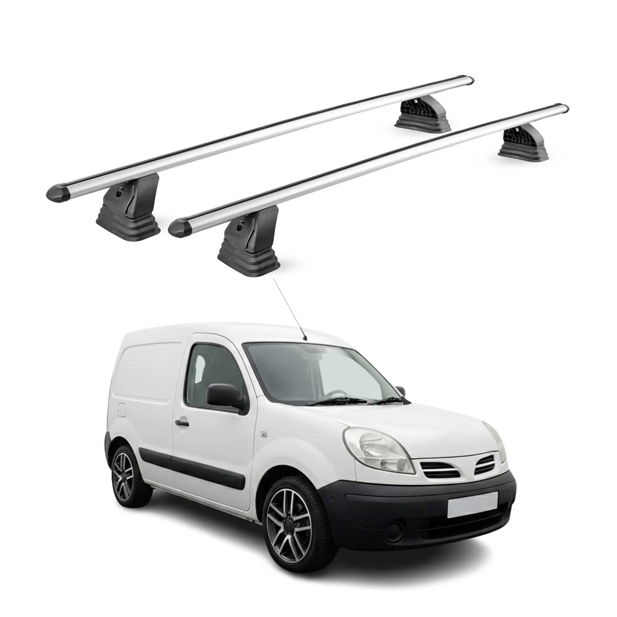 Alu Dachträger für Nissan Kubistar 2003-2009 TÜV T-Nut Abschließbar 2tlg Silber
