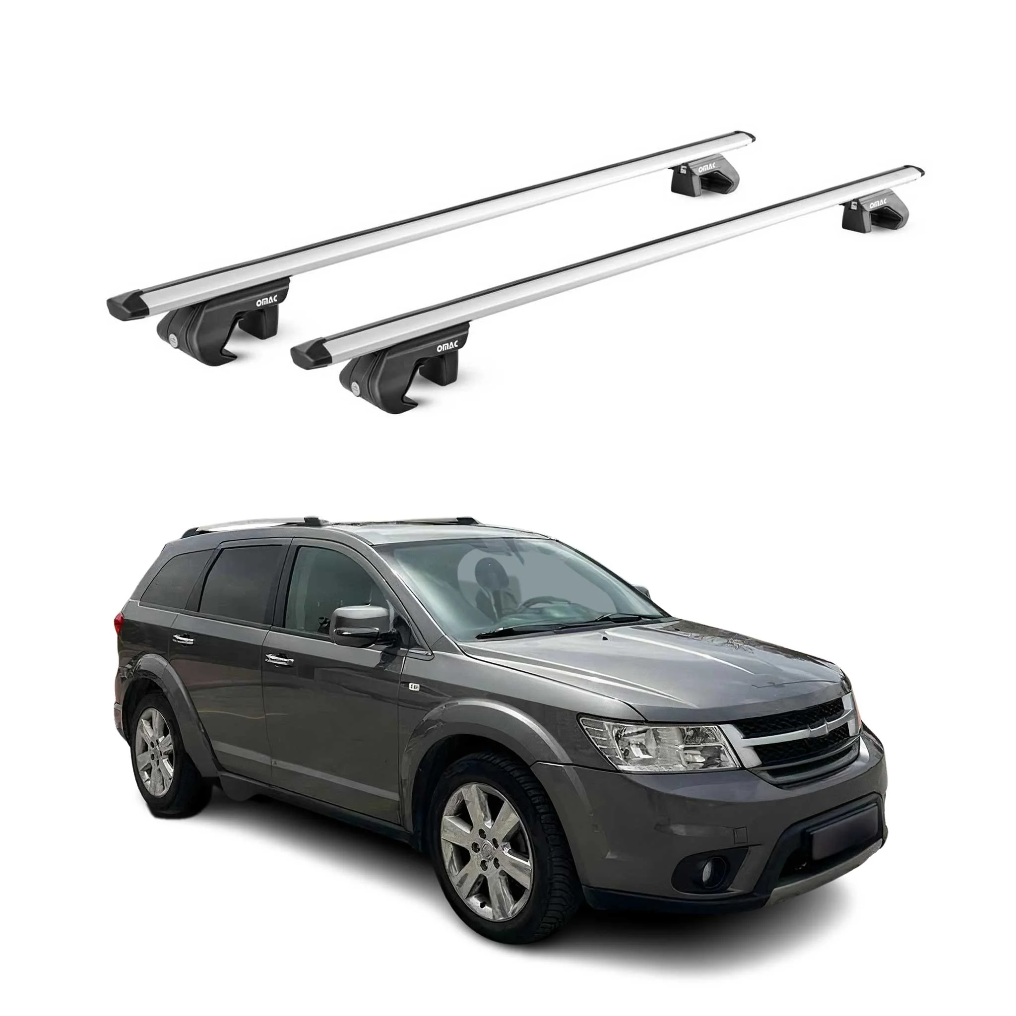 Dachträger Grundtäger für Fiat Freemont 2011-2016 90kg Alu Silber 2 tlg ABE