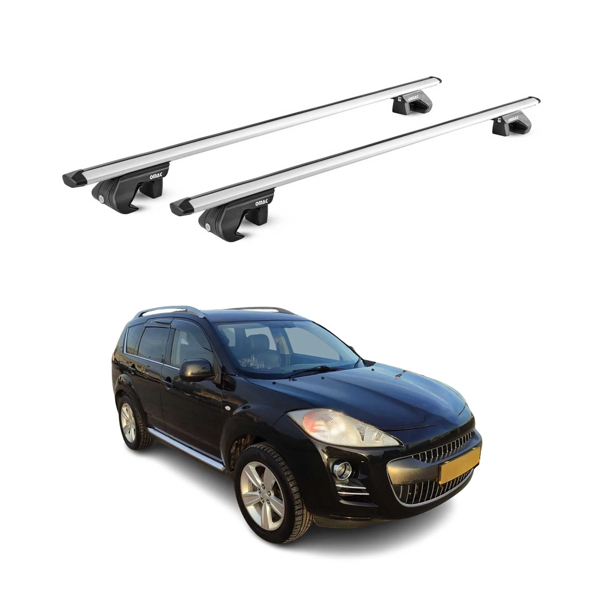 Dachträger Grundtäger für Peugeot 4007 2007-2012 5 tür 90kg Alu Silber 2 tlg ABE