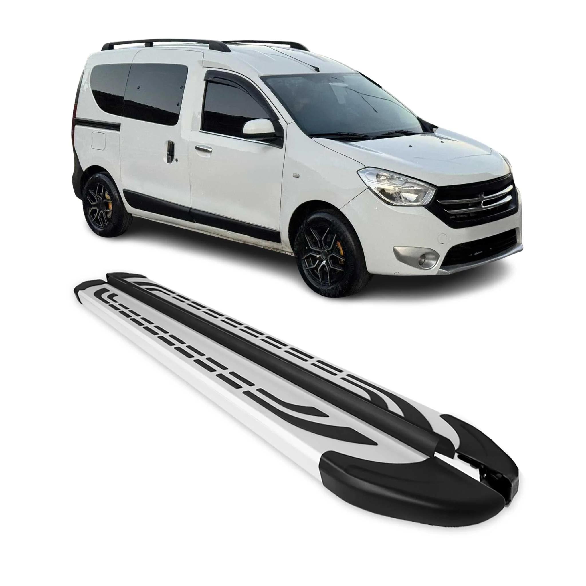 Alu Trittbretter Seitenschweller Seitenbretter für Dacia Dokker 2012-2021 Grau