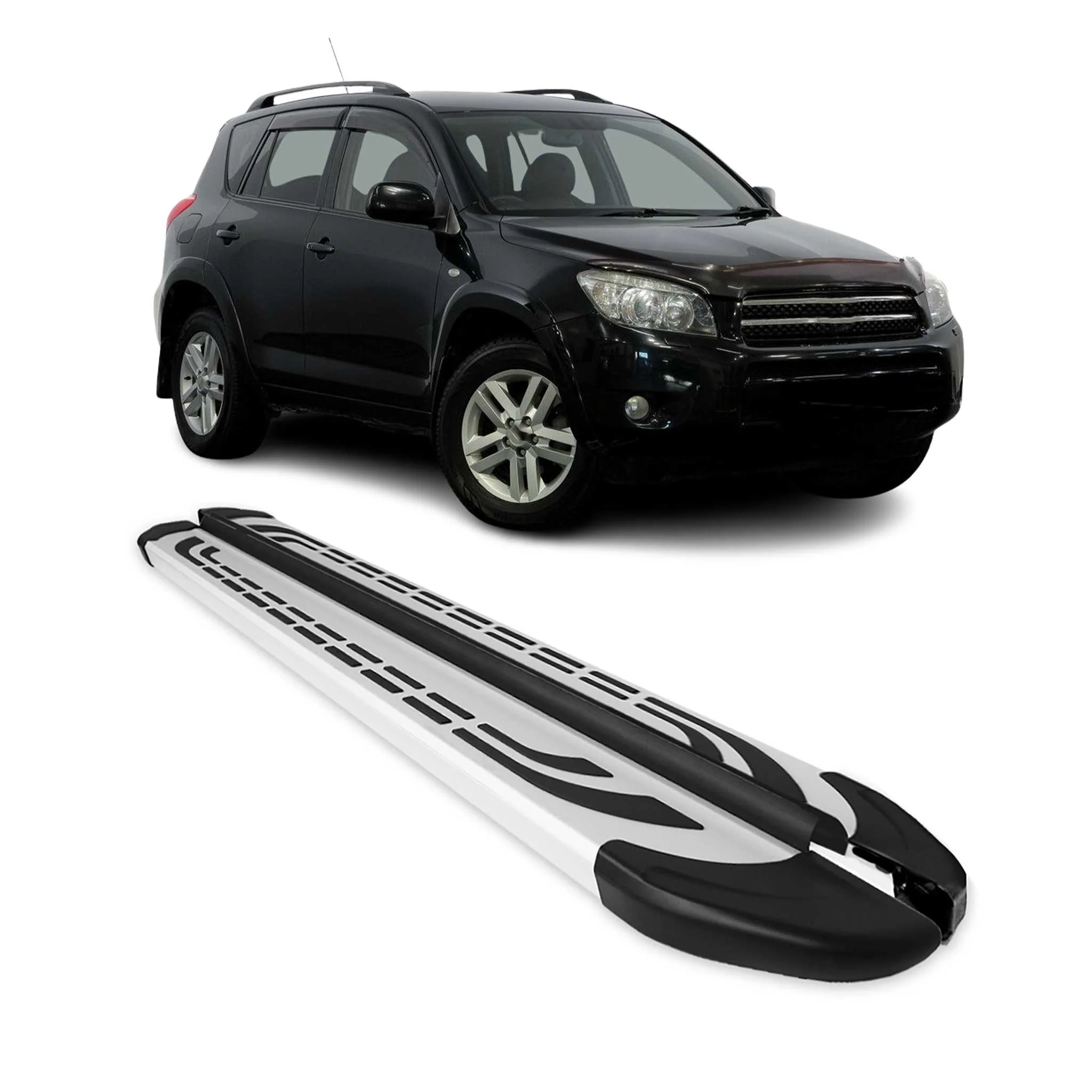 Alu Trittbretter Seitenschweller Seitenbretter für Toyota RAV4 2005-2011 Grau