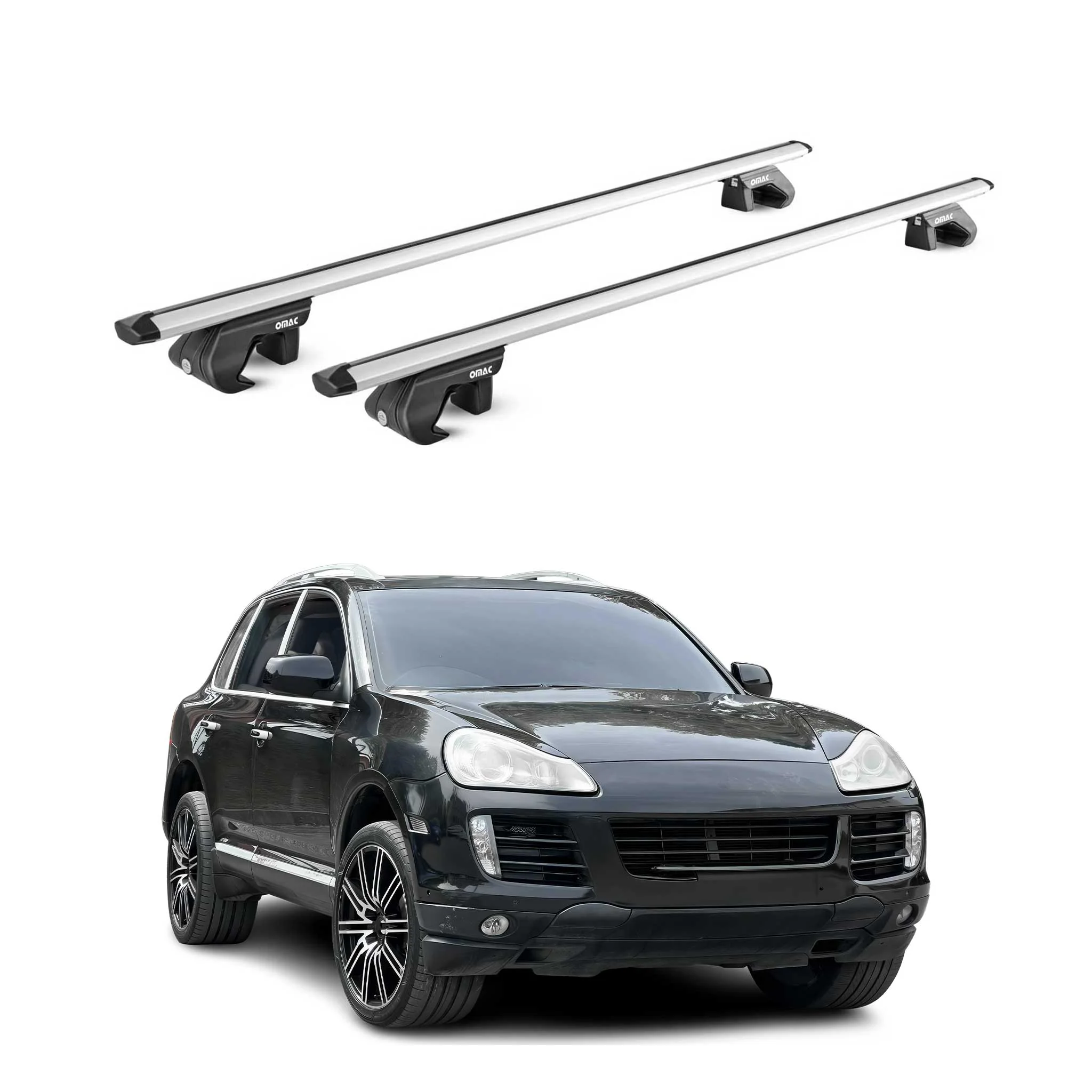Dachträger Grundtäger für Porsche Cayenne 2002-2018 5 tür 90kg Alu Silber 2x ABE