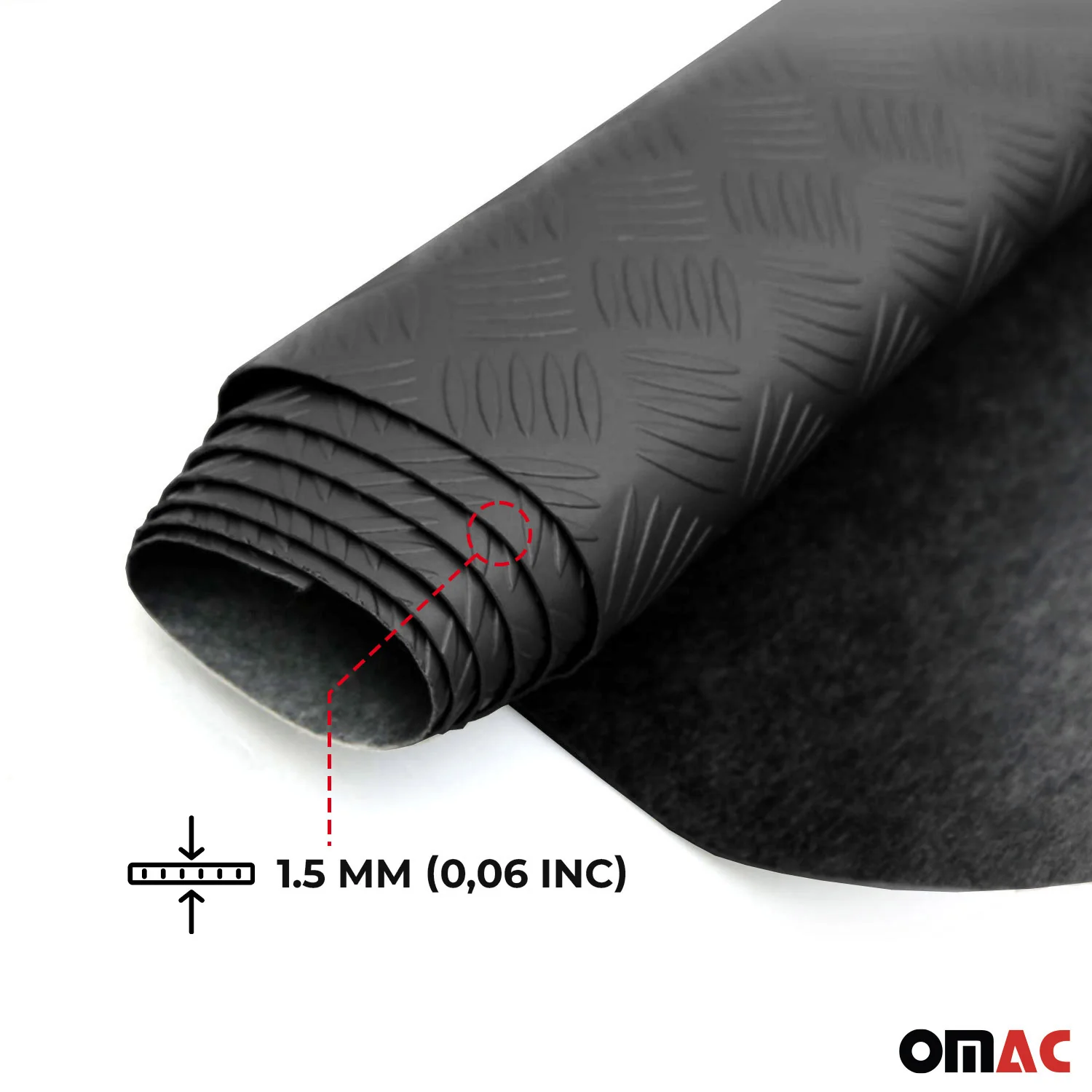 Antirutschmatte Gumimatte Bodenbelag Riffelblech Optik 200 x 100 cm Schwarz - Image 4