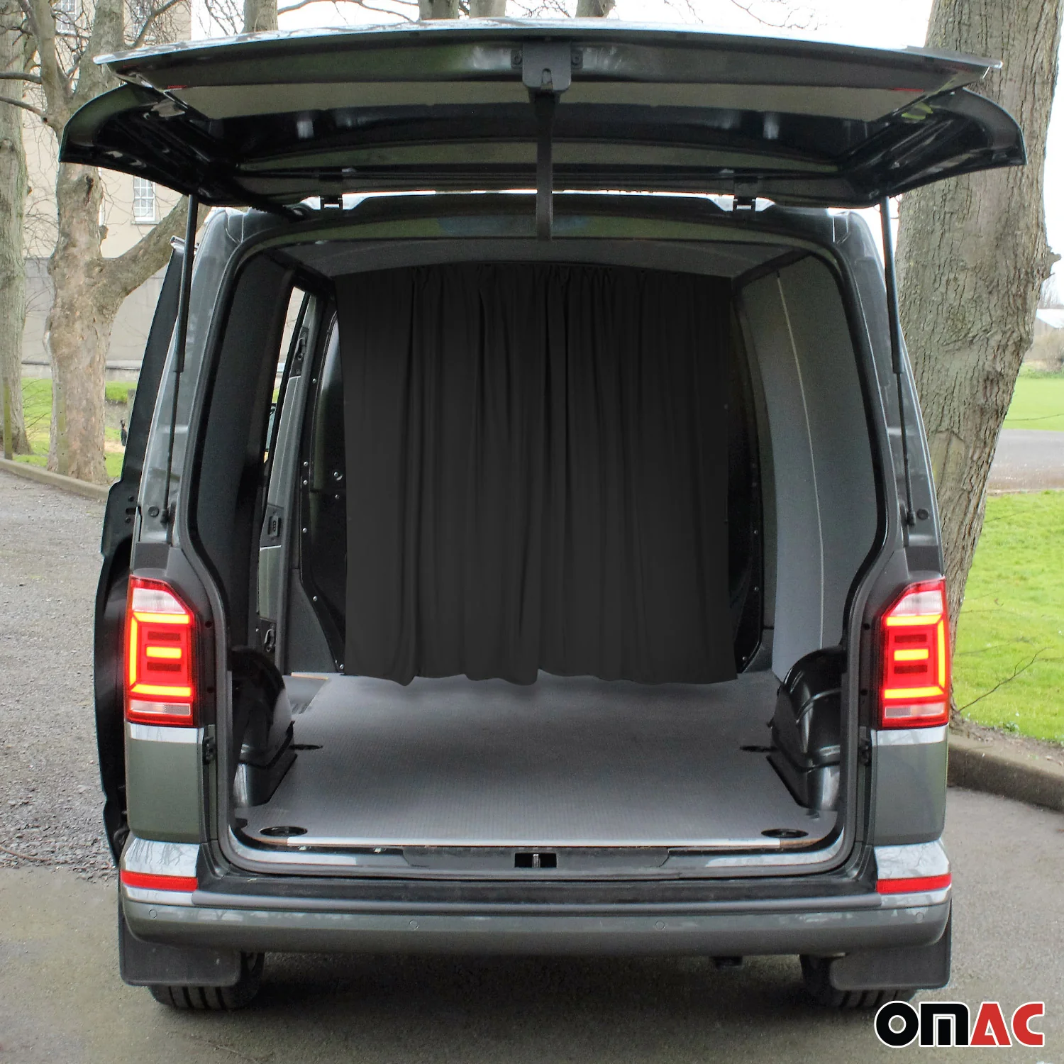 Maß Gardinen für Iveco Daily H2 Fahrerhaus Abtrennung Sonnenschutz Schwarz - Image 2