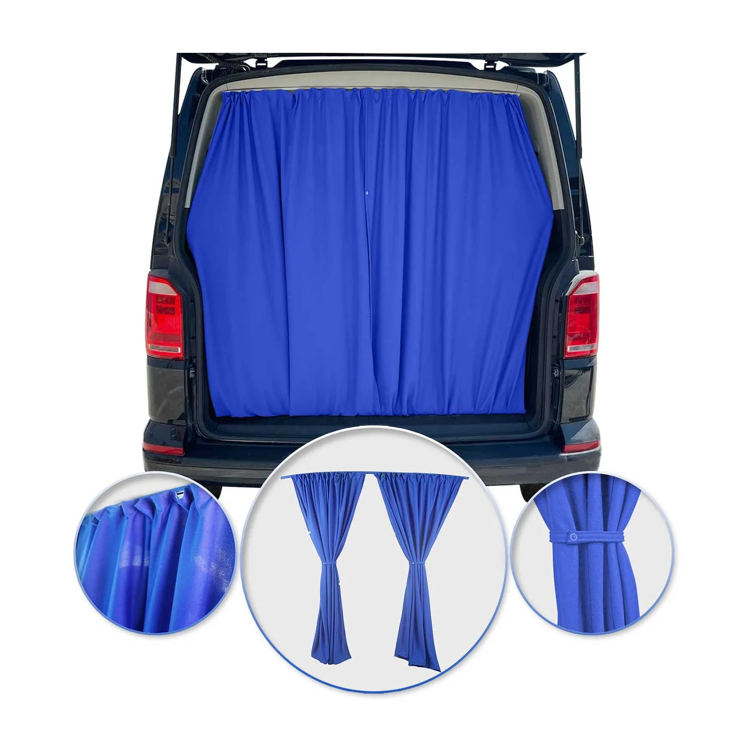 Maß Gardinen für Ford Transit Tourneo Connect L1 L2 Heckklappe Dunkelblau