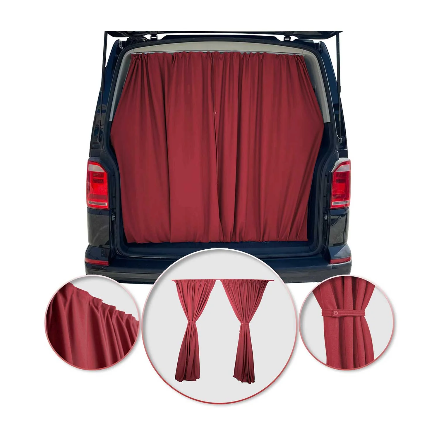 Maß Gardinen Sonnenschutz für Dacia Dokker Heckklappe Vorhänge Rot