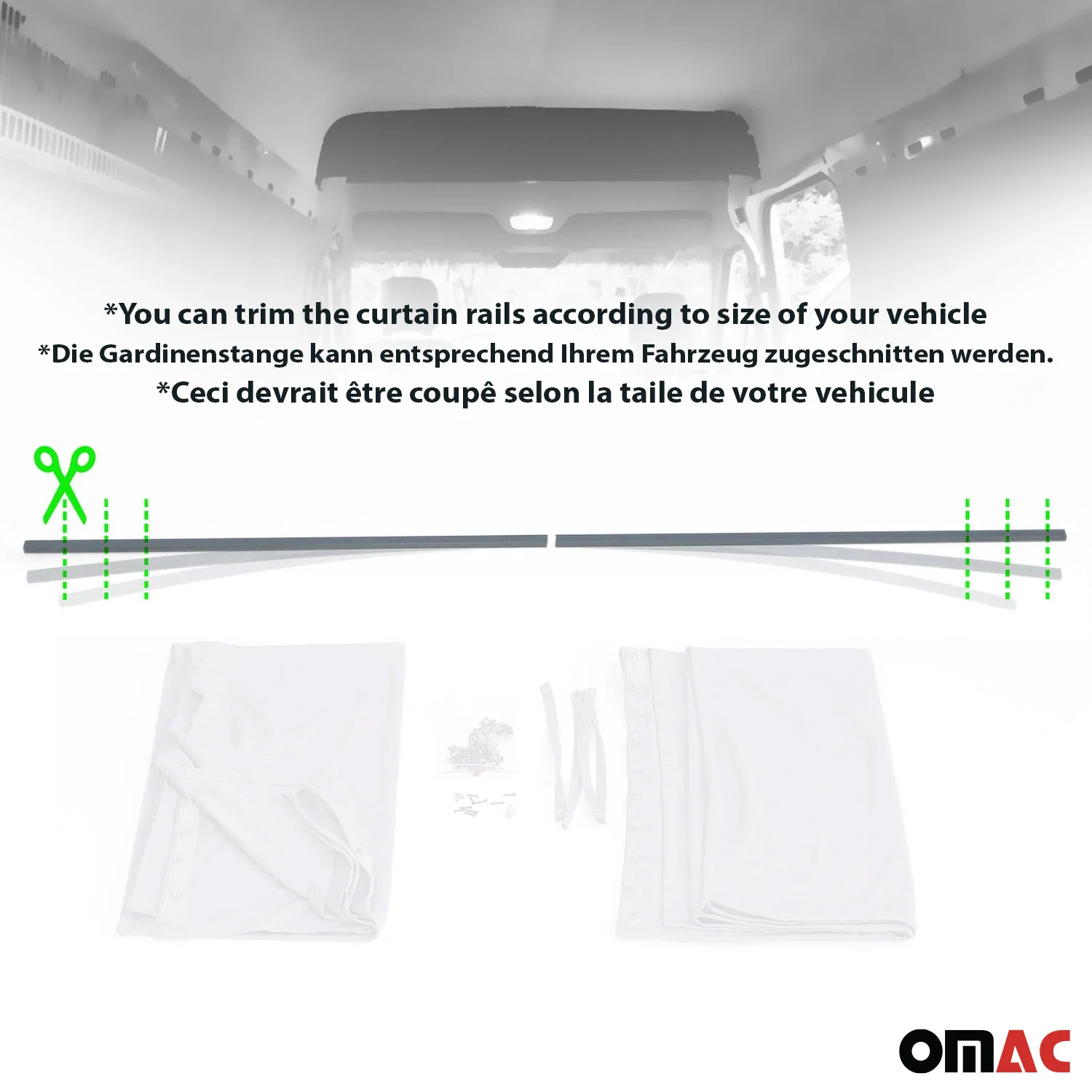 Maß Gardinen Sonnenschutz für Fiat Talento Heckklappe Vorhänge Grau - Image 4