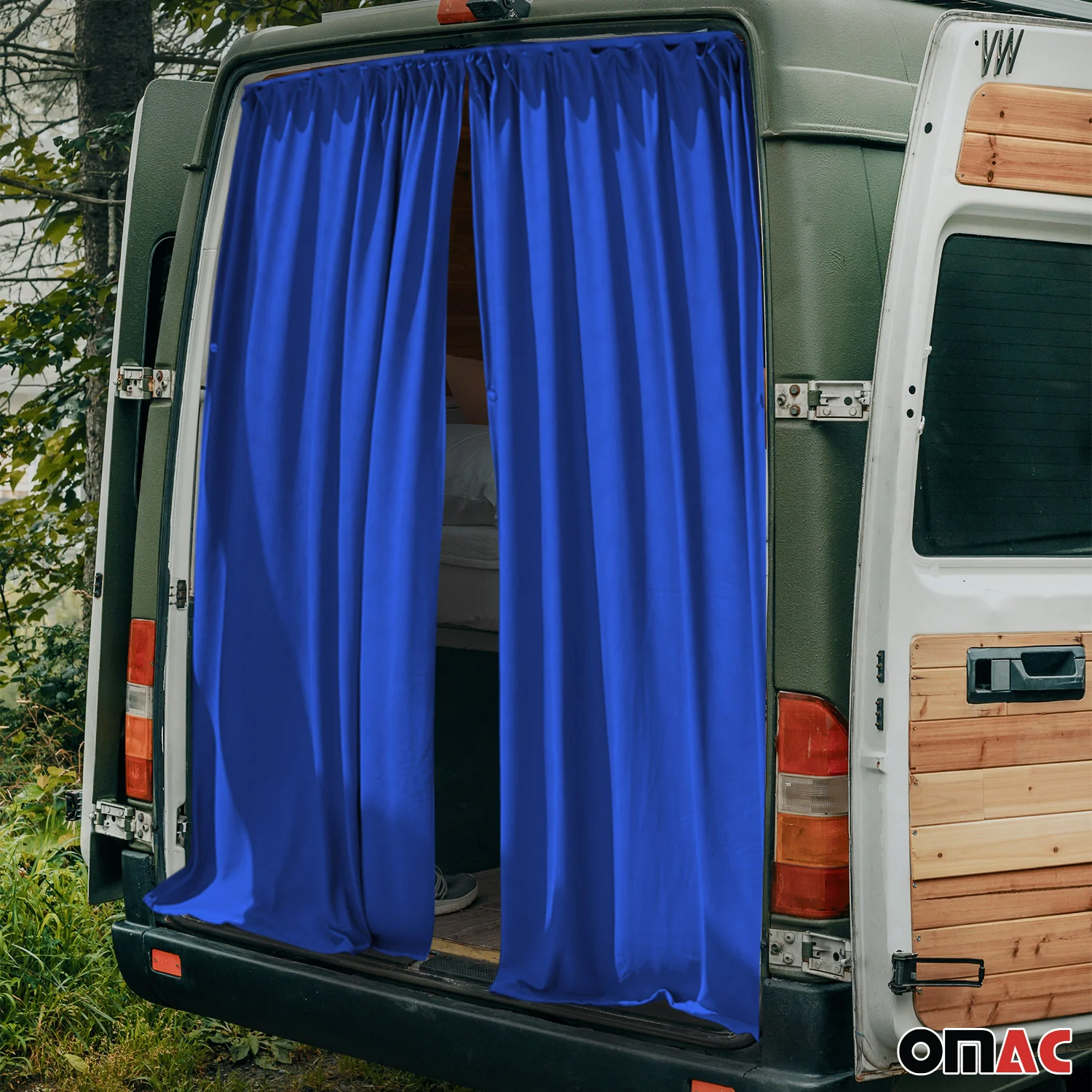 Maß Gardinen Sonnenschutz für Nissan NV250 Heckklappe Vorhänge Dunkelblau - Image 2