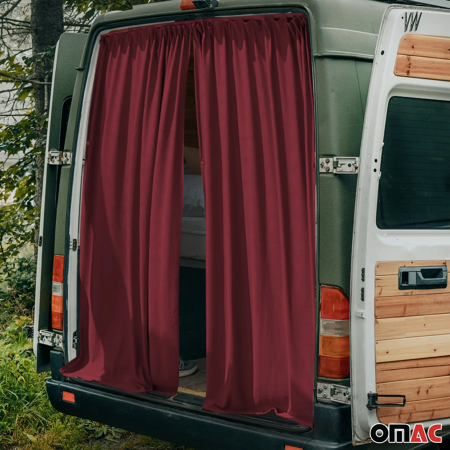 Maß Gardinen Sonnenschutz für Nissan NV400 Heckklappe Vorhänge Rot - Image 2