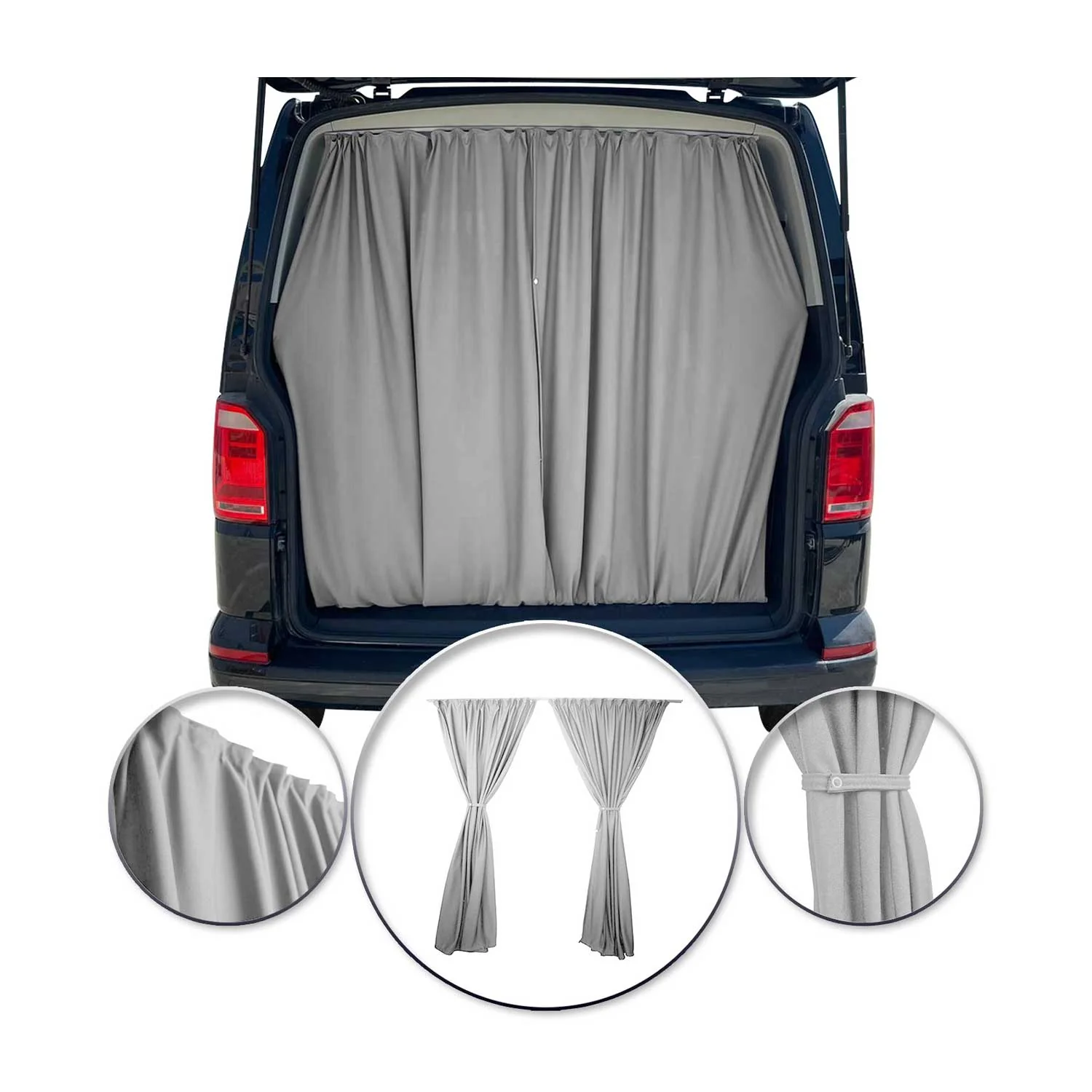 Maß Gardinen Sonnenschutz für Toyota HiAce Heckklappe Vorhänge Grau