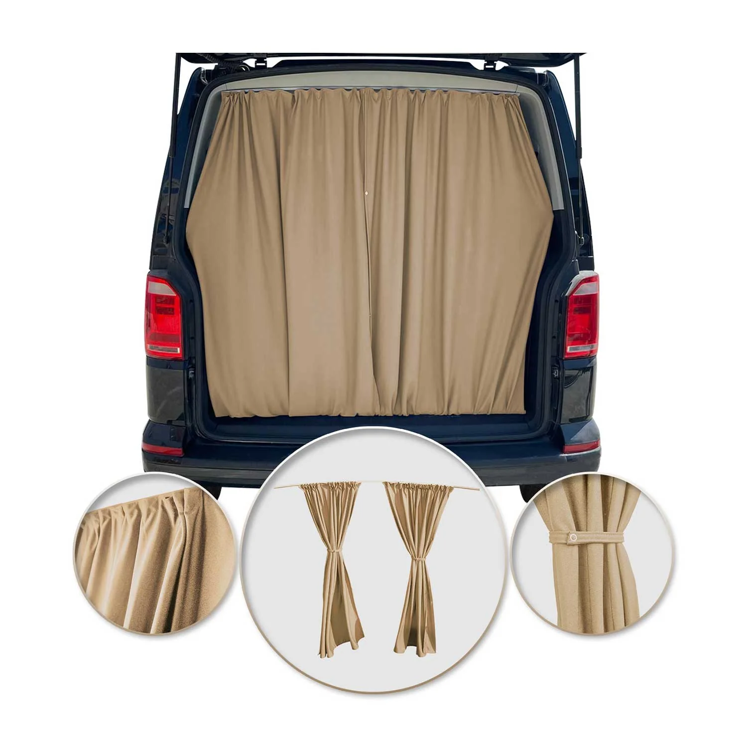 Maß Gardinen Sonnenschutz für VW Crafter H2 Heckklappe Vorhänge Beige