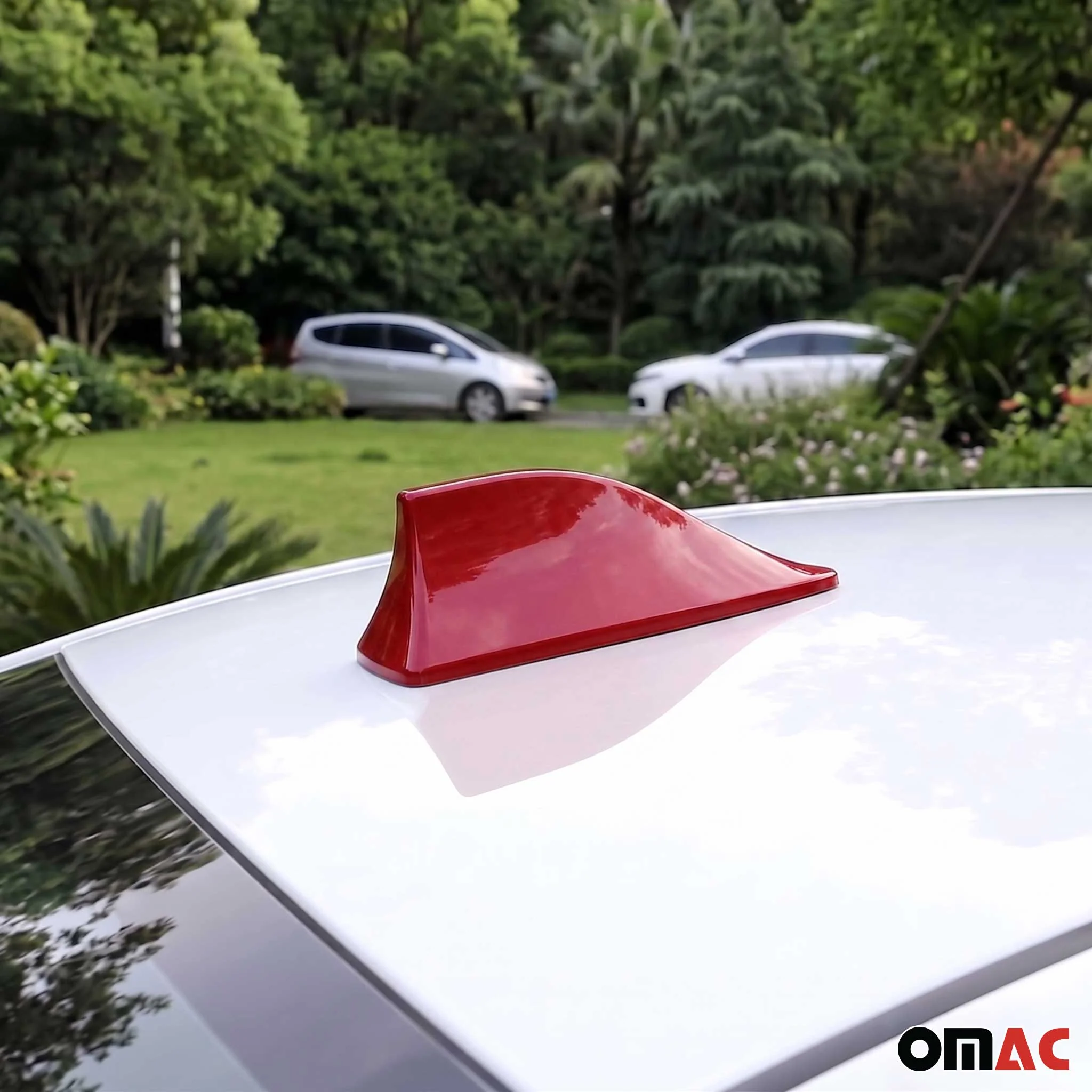 Dachantenne Autoantenne AM/FM Autoradio Shark Antenne Haifischflosse Rot - Image 7