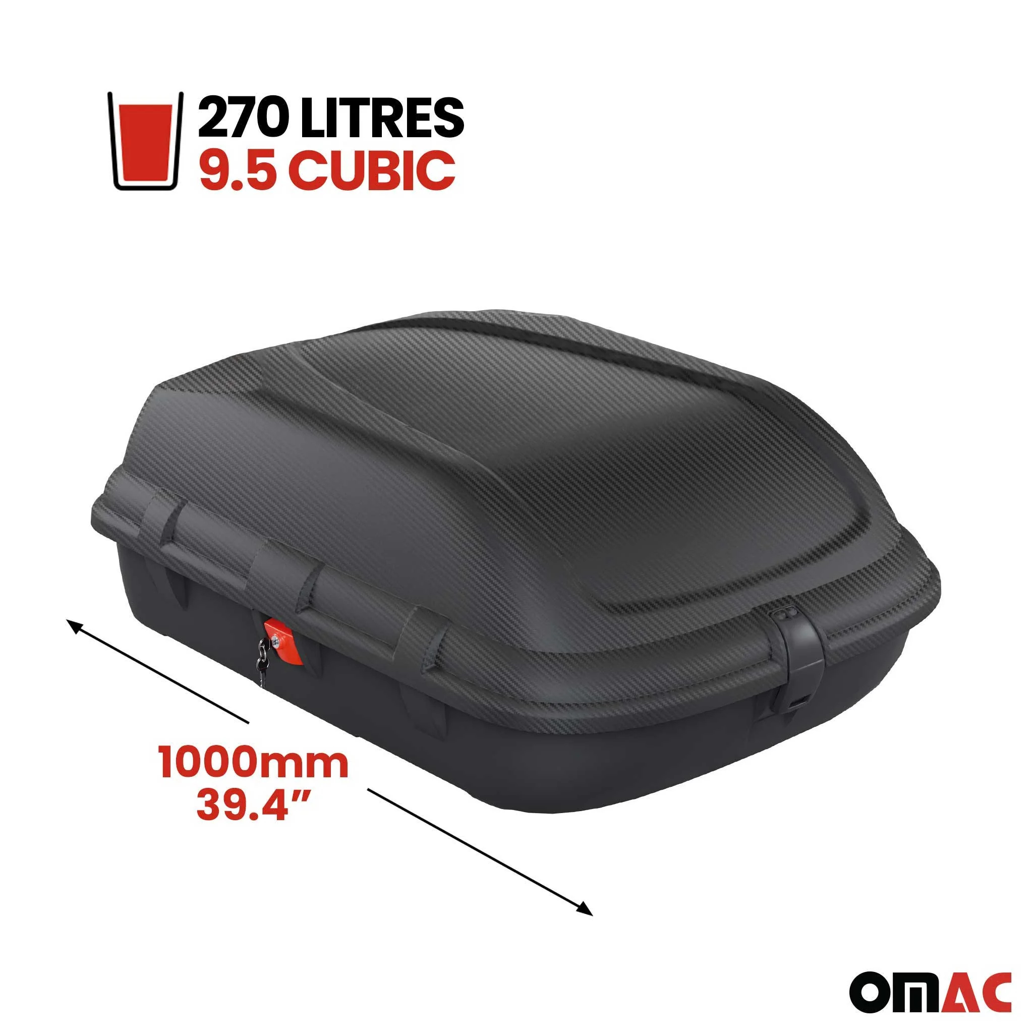 Dachbox Dachkoffer Gepäckbox 270 Liter Carbonlook Abschließbar Autobox - Image 5