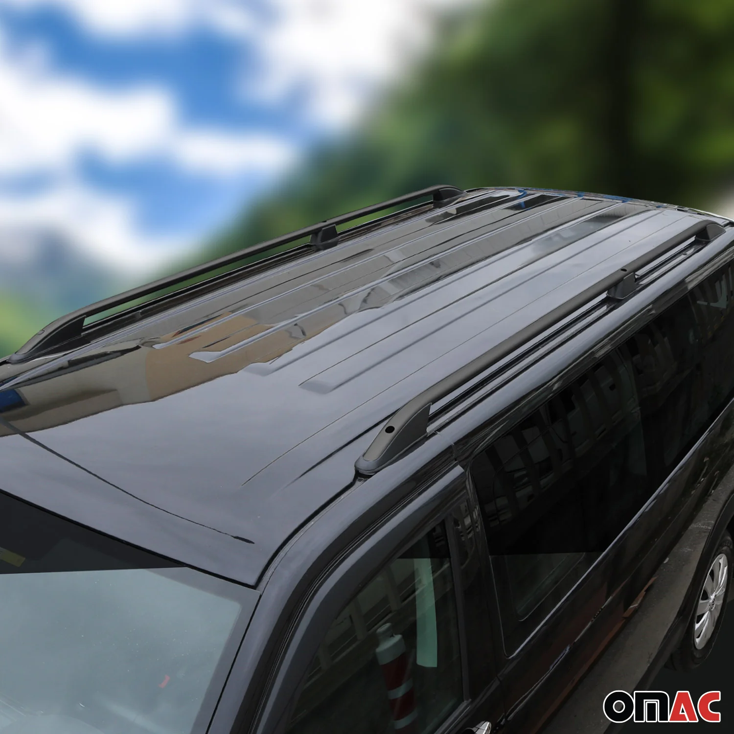 Dachreling Dachgepäckträger für Ford Transit Connect 2003–2013 Schwarz L2 Langer - Image 2