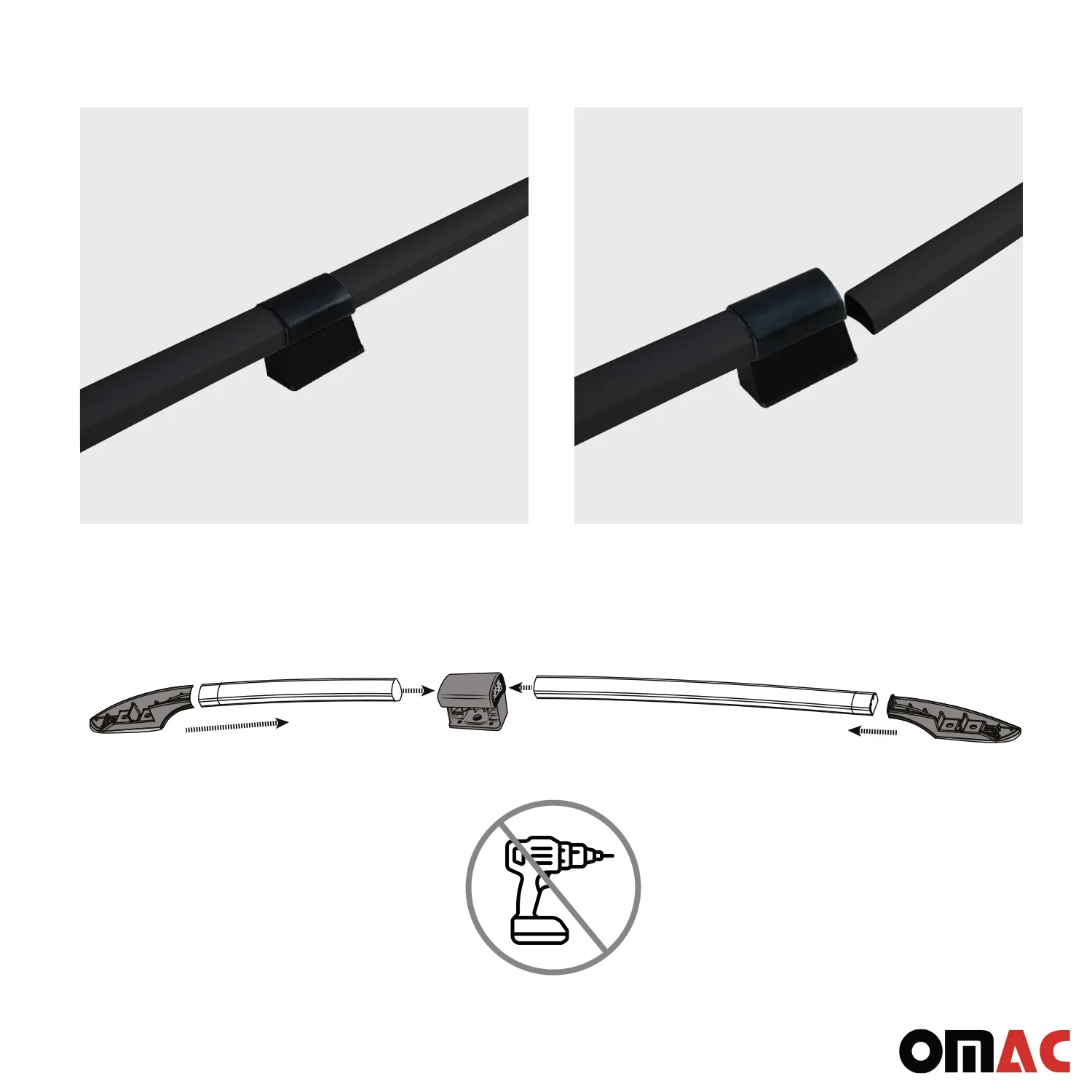 Dachreling für Mercedes Vito W639 W447 2003-2026 L2 Mittel Radstand Schwarz - Image 4
