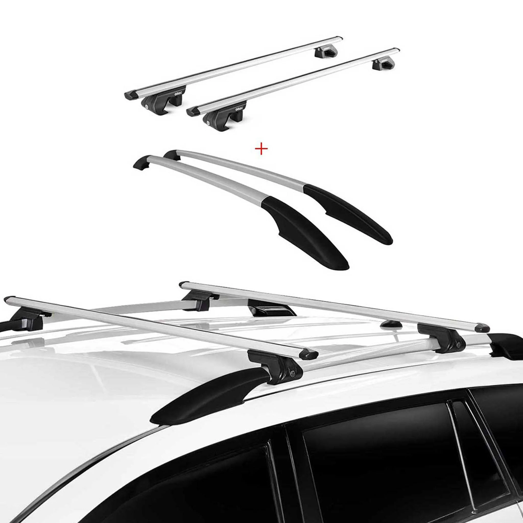 Dachreling + Dachträger Satz für Ford Kuga II 2012-2019 Alu Silber 4x - Image 5