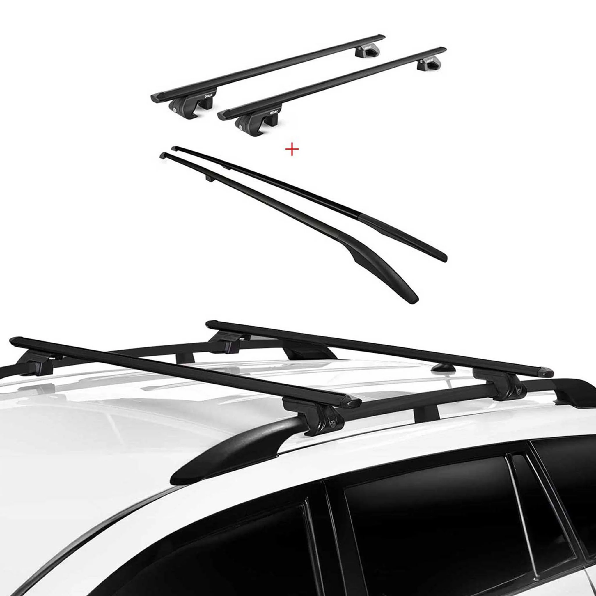 Dachreling + Dachträger Satz für Porsche Cayenne 9PA 2002-2010 Alu Schwarz - Image 5