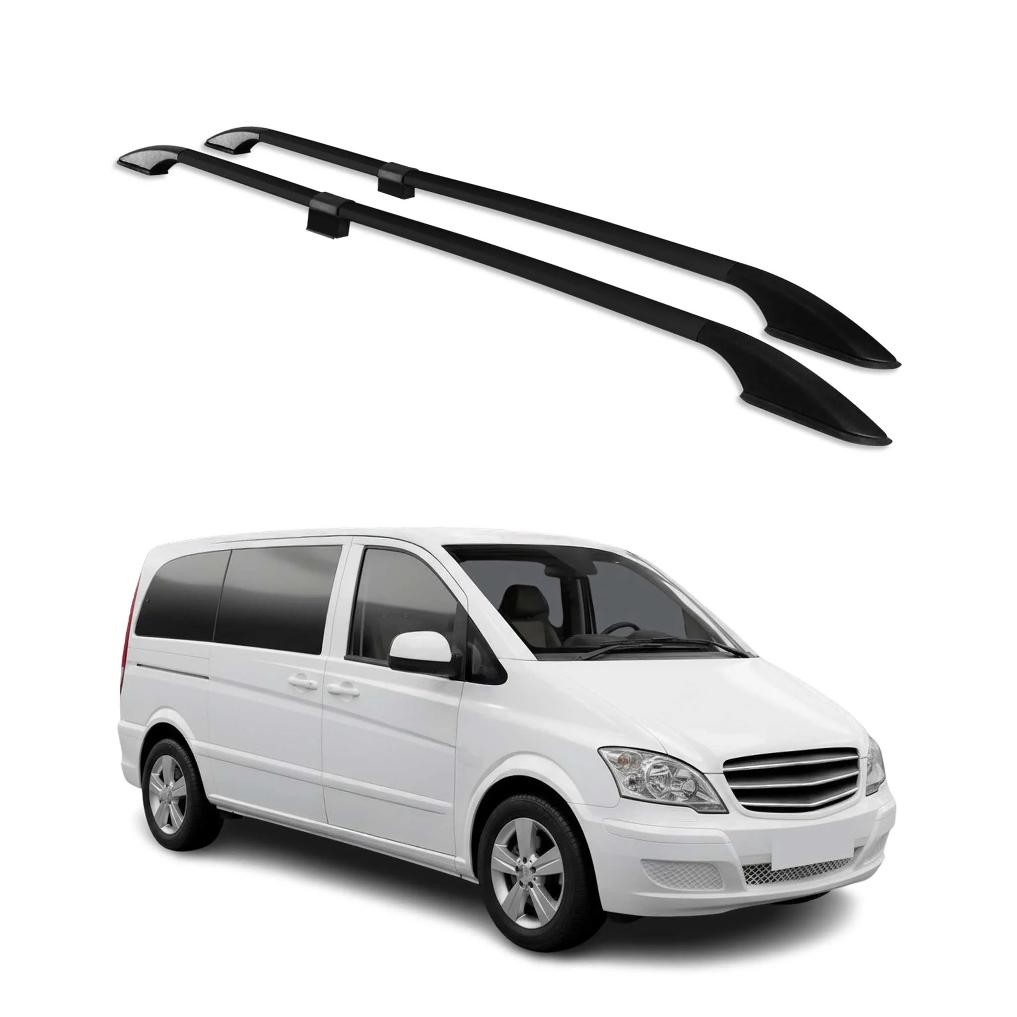 Dachreling für Mercedes Vito / V Klasse W447 W639 2003-2026 L1 Aluminium Schwarz