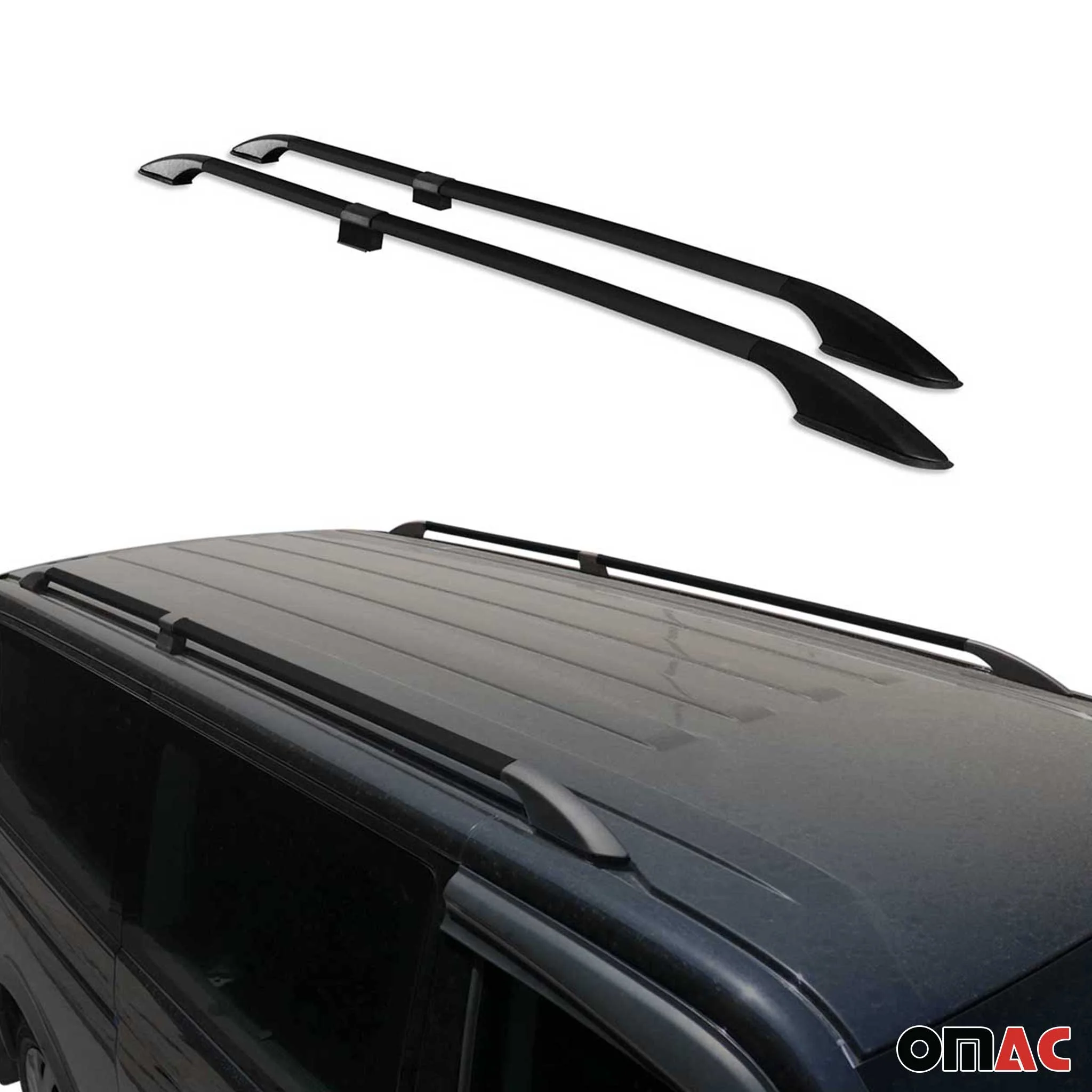 Dachreling Relingträger Alu für Mercedes Vito 1996-2003 Kurzer L1 Alu Schwarz - Image 5