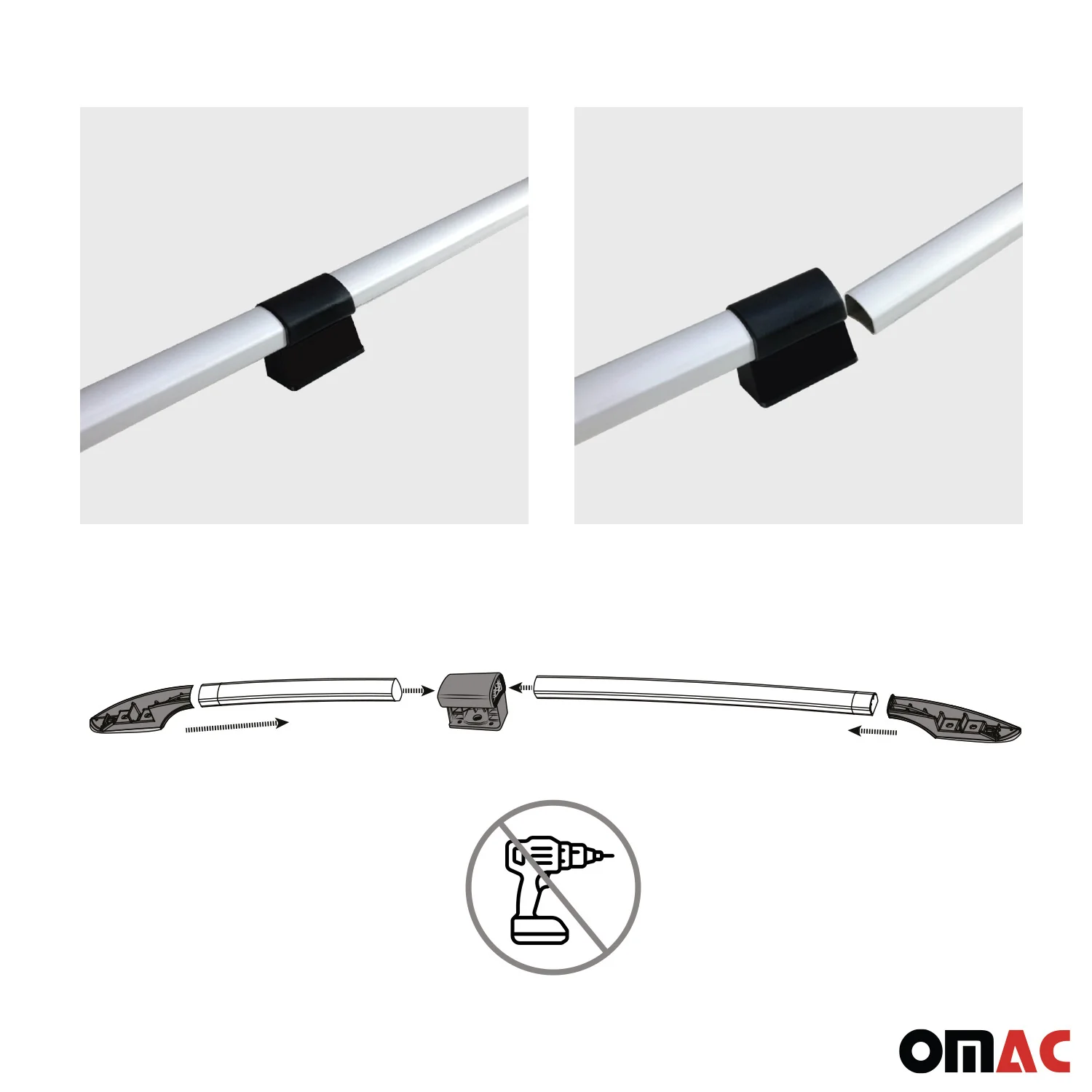 Dachreling Relingträger Alu für Mercedes Vito W638 1996-2003 Kurzer L1 Alu Grau - Image 4