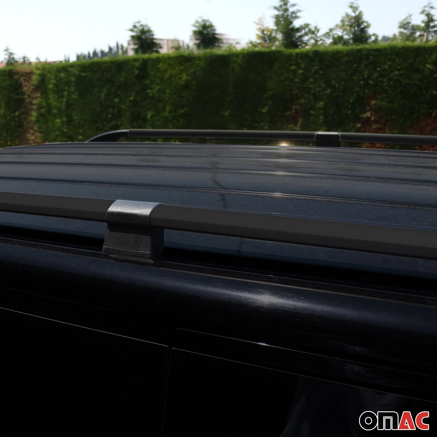 Dachreling Dachgepäckträger für VW Caddy 2015-2020 L2 Langer RS Alu Schwarz - Image 6