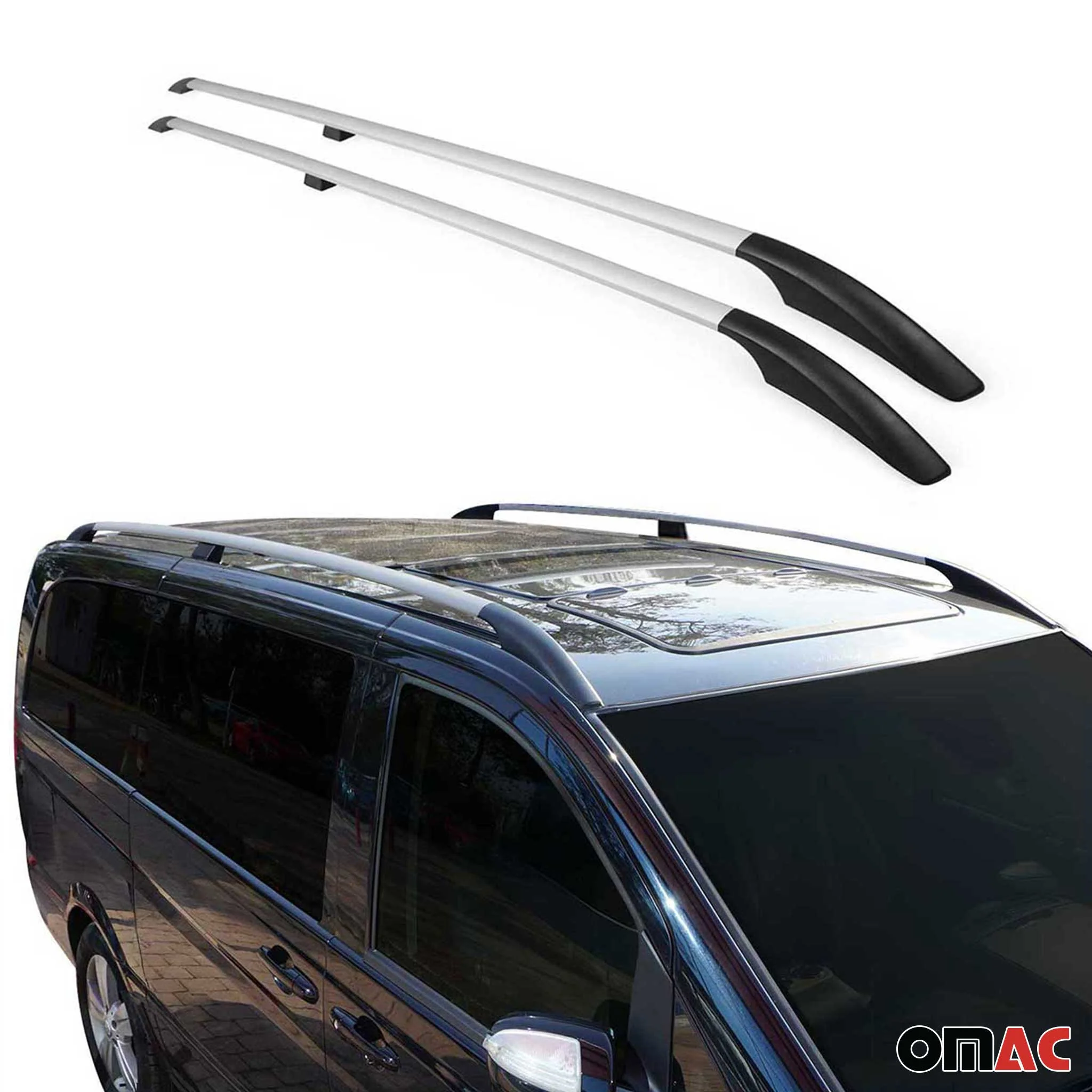 Dachreling Dachgepäckträger für Fiat Doblo 2000-2010 Kurzer Alu Grau - Image 5