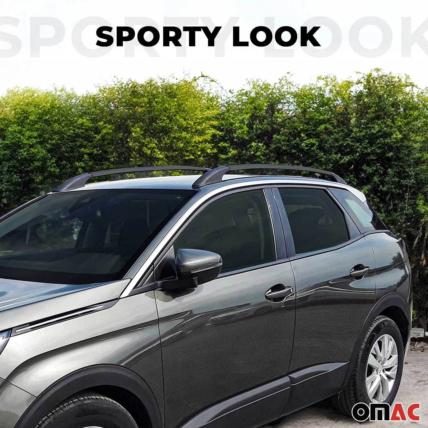 Dachreling Relingträger für Opel Corsa D 2006-2015 S07 Aluminium Schwarz 2x - Image 2