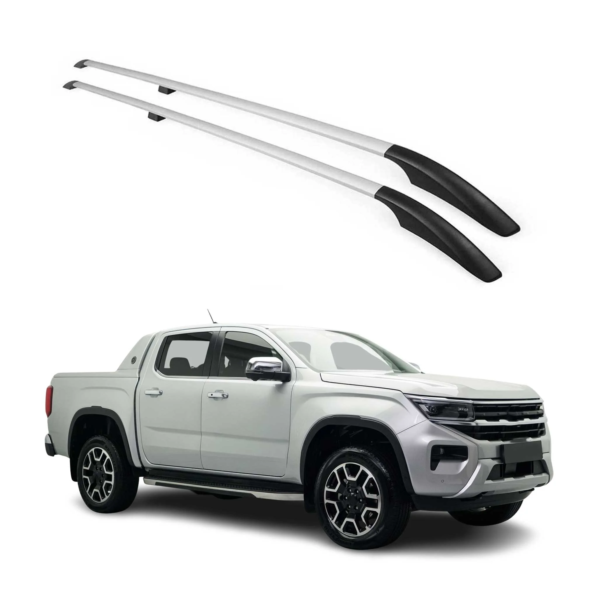 Dachreling Relingträger für VW Amarok 2023-2026 Double Cab Alu Silber 2 tlg