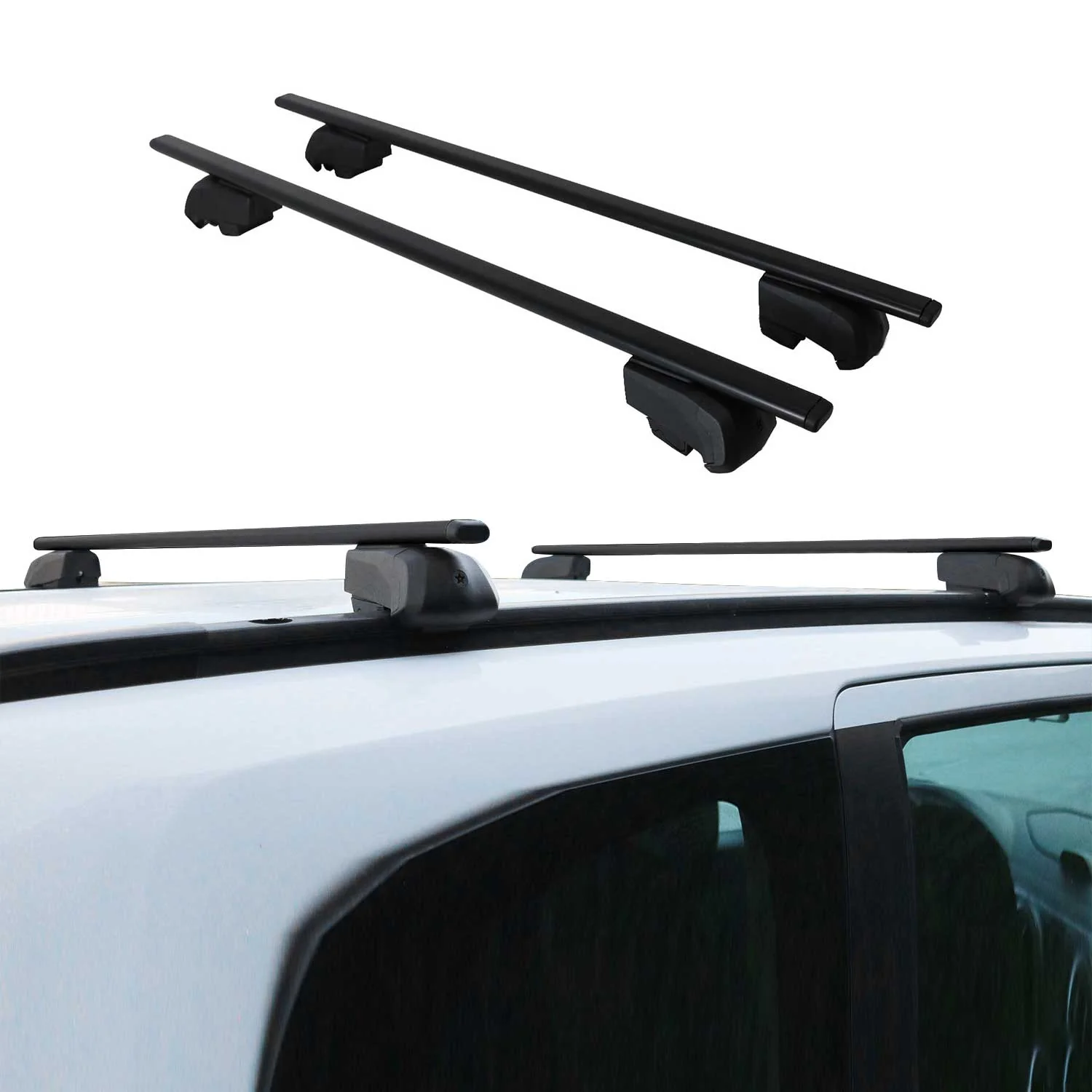 Dachträger Grundtäger für Opel Mokka 2012-2016 75kg Metall Schwarz 2 tlg - Image 2