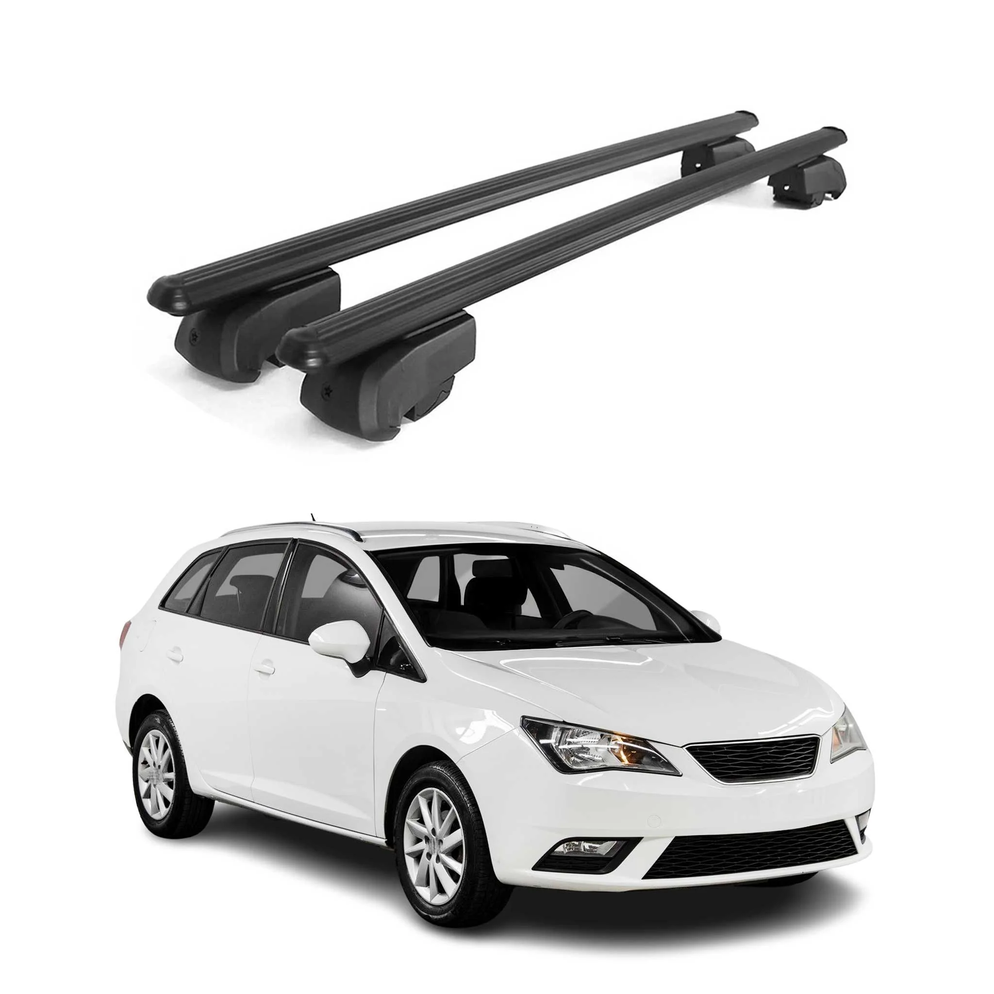 Dachträger Grundtäger für Seat Ibiza mk4 Sport Tourer 2010-2017 75kg Alu Schwarz