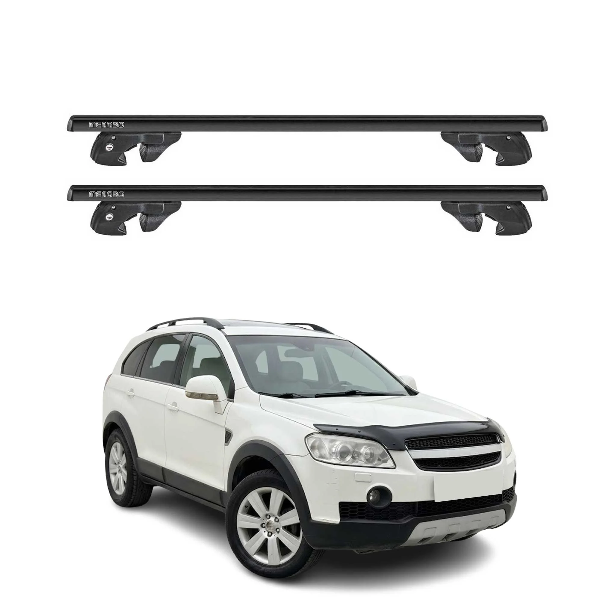 Dachträger für Chevrolet Captiva / Opel Antara 2006-2016 Alu 90kg TÜV Schwarz 2x