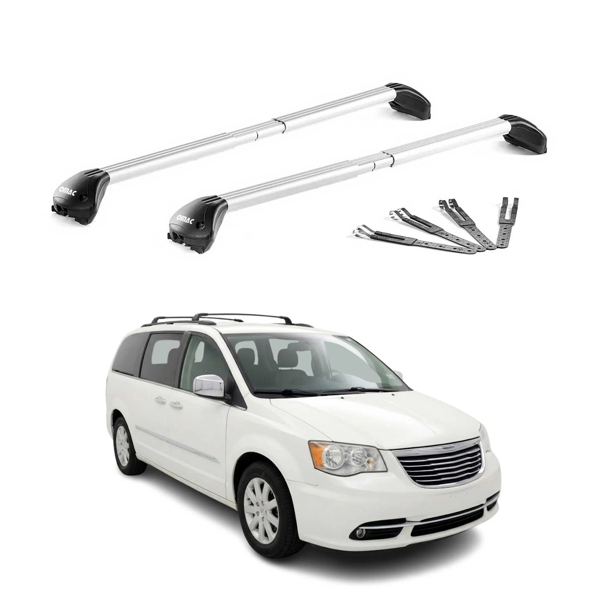 Dachträger für Chrysler Grand Voyager 2011-2016 100kg Aluminium Silber 2x ABE