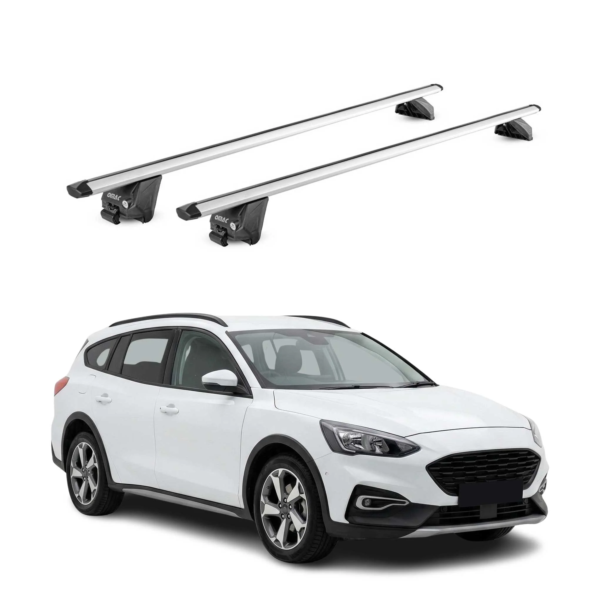 Dachträger für Ford Focus IV Active 2019-2025 100kg Aluminium Silber 2x ABE