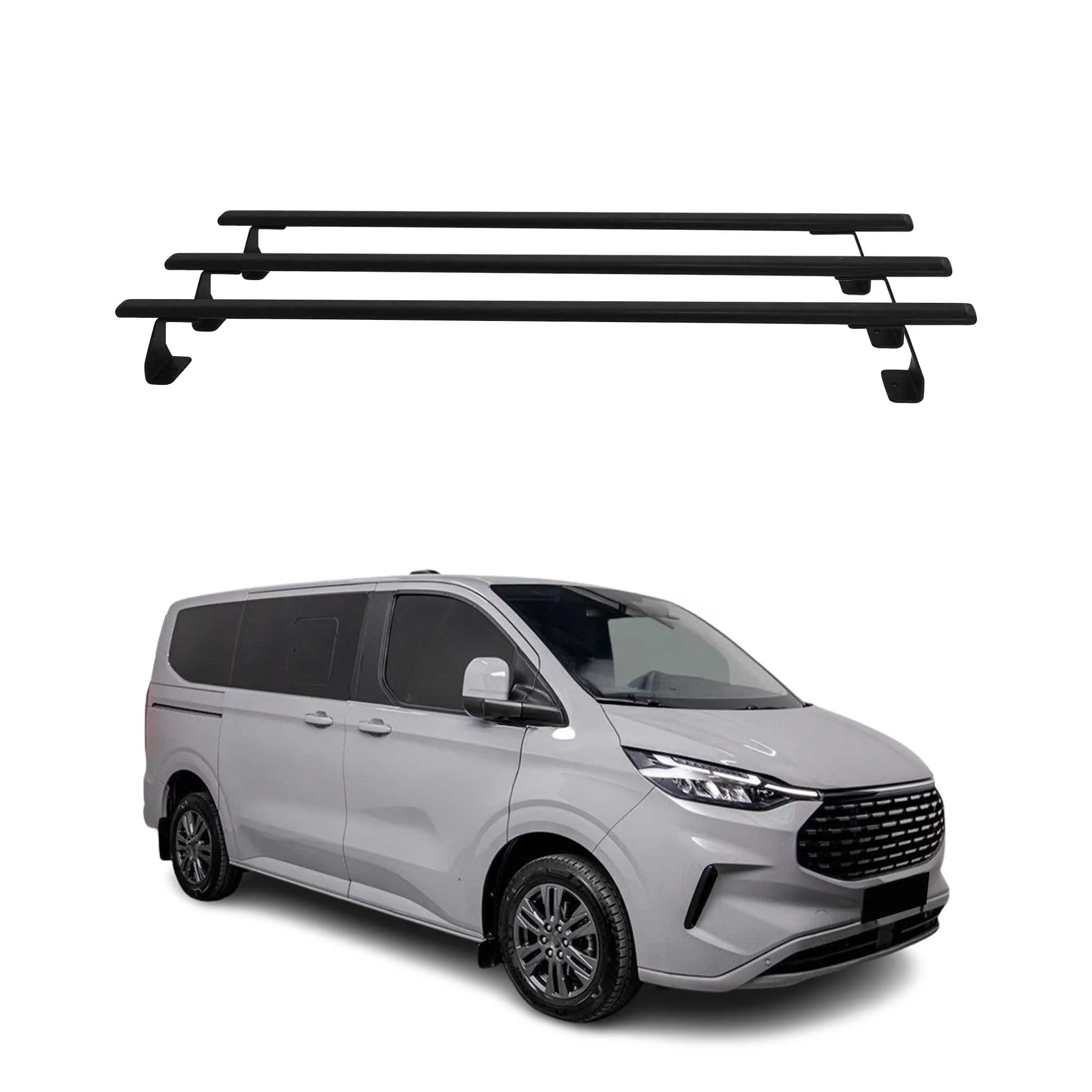 Dachträger für Ford Transit Custom / Tourneo Custom 2023-26 75kg Schwarz 3tlg