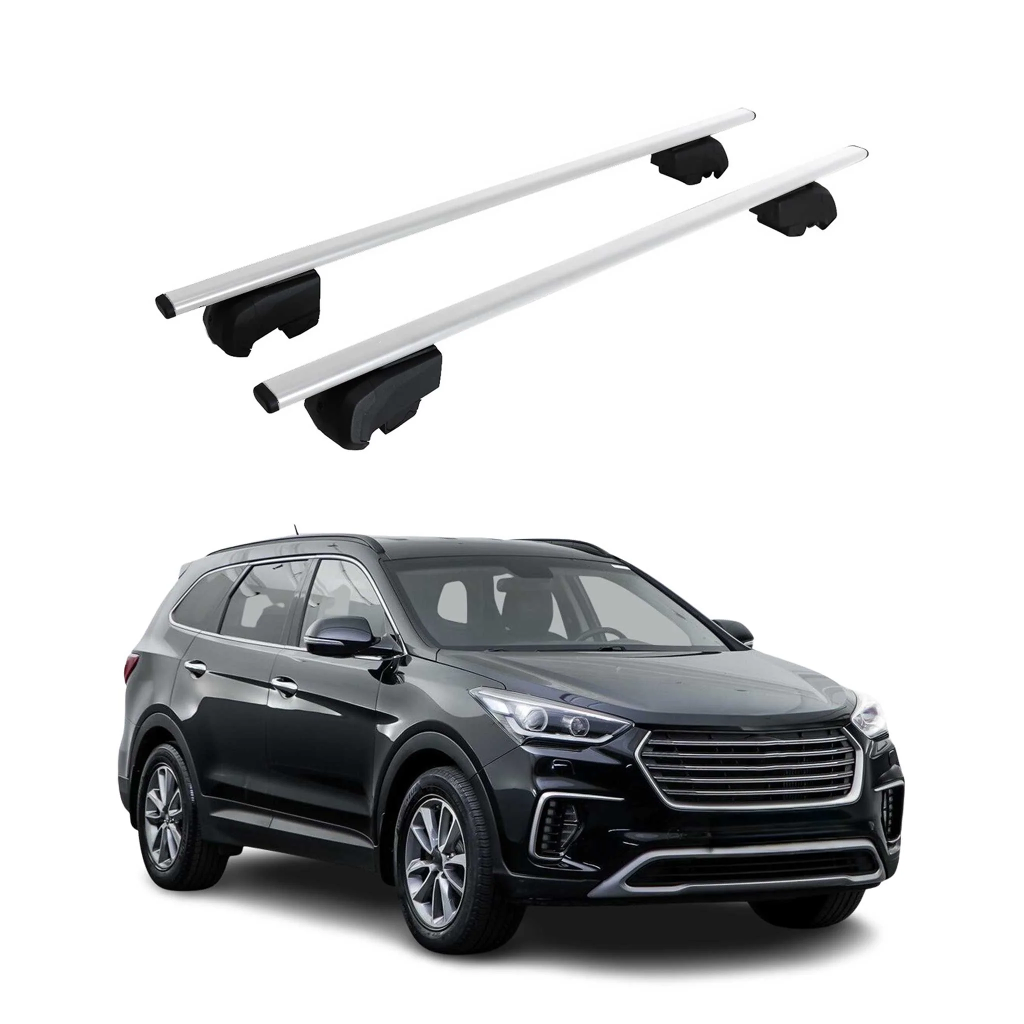 Dachträger für Hyundai Santa Fe III / Grand Santa Fe 2013-2018 Metall Silber 2x