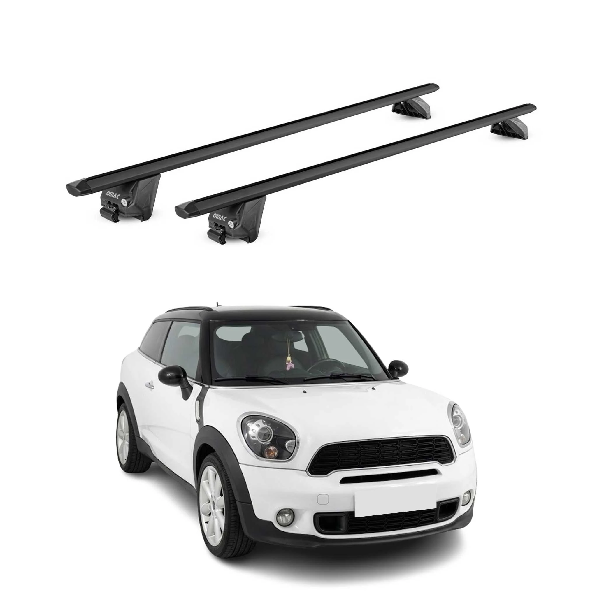 Dachträger für Mini Paceman R61 2013-2016 100kg Aluminium Schwarz 2 tlg ABE