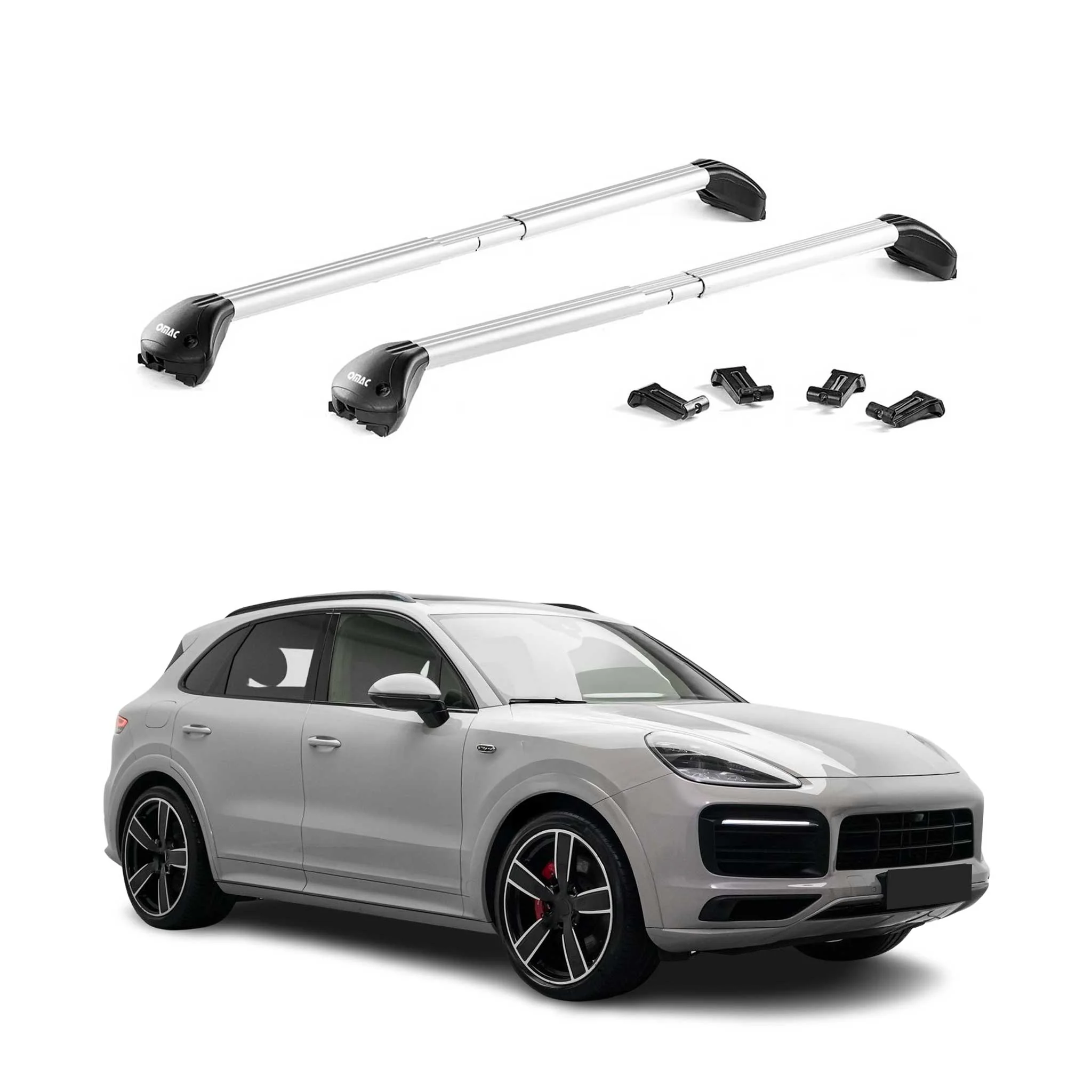 Dachträger Grundtäger für Porsche Cayenne 2019-2026 100kg Alu Silber 2 tlg ABE